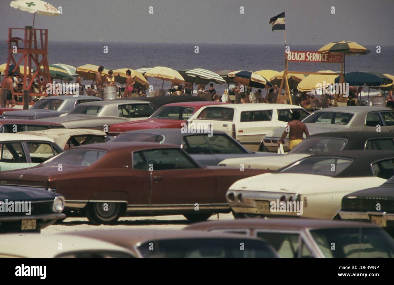 1970er-Jahre Foto (1973) - Stewart Beach, am östlichen Ende der Galveston-Insel galveston's 30 Meilen Meeresfront macht es zu einem der beliebtesten Resorts an der Golfküste Stockfoto