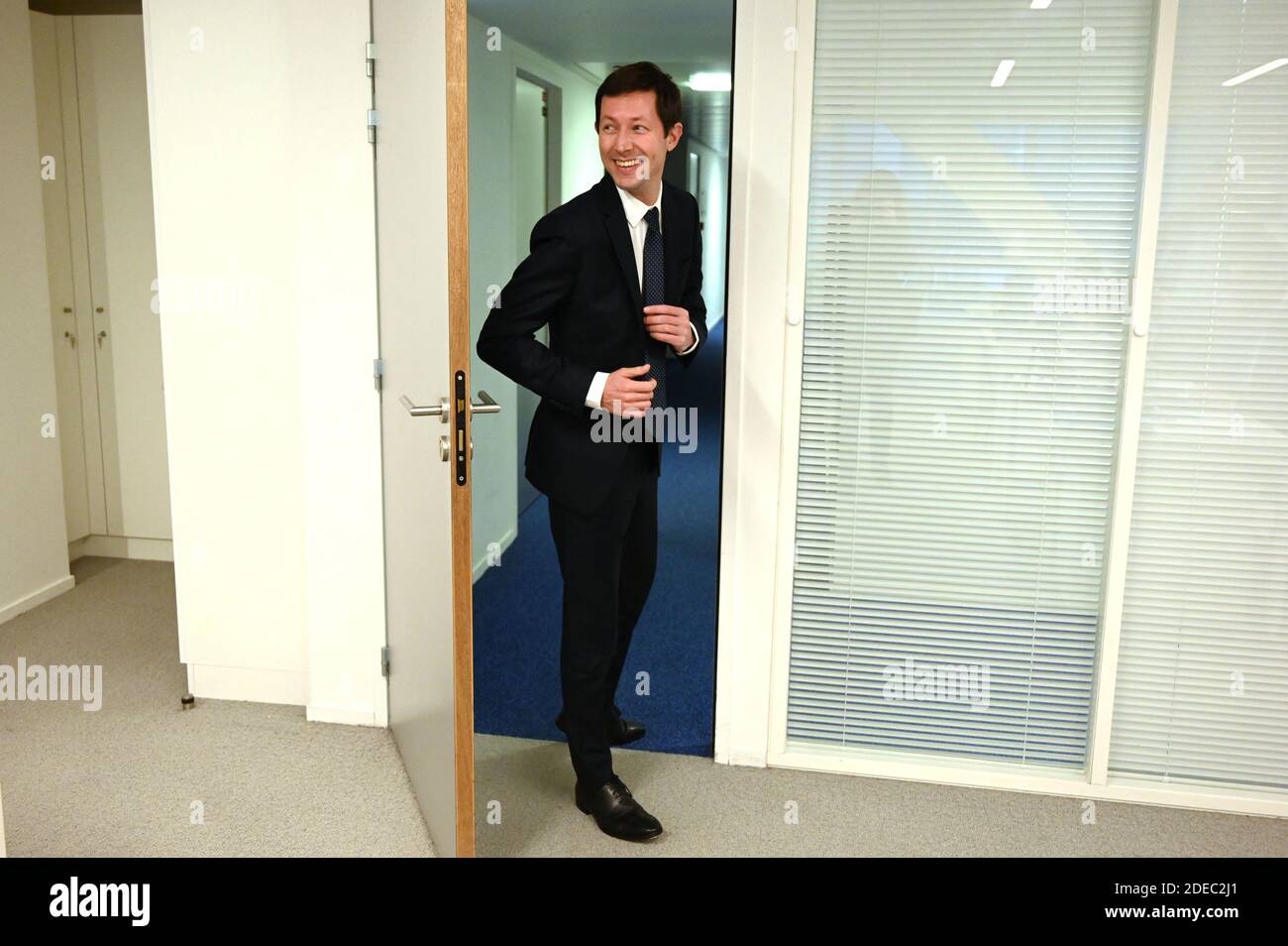 La tete de Liste des Republicains pour les Elections europeennes Francois-Xavier Bellamy assiste au conseil national du parti le 16 mars 2019 a Lyon, Frankreich. Foto von Elodie Gregoire/ABACAPRESS.COM Stockfoto