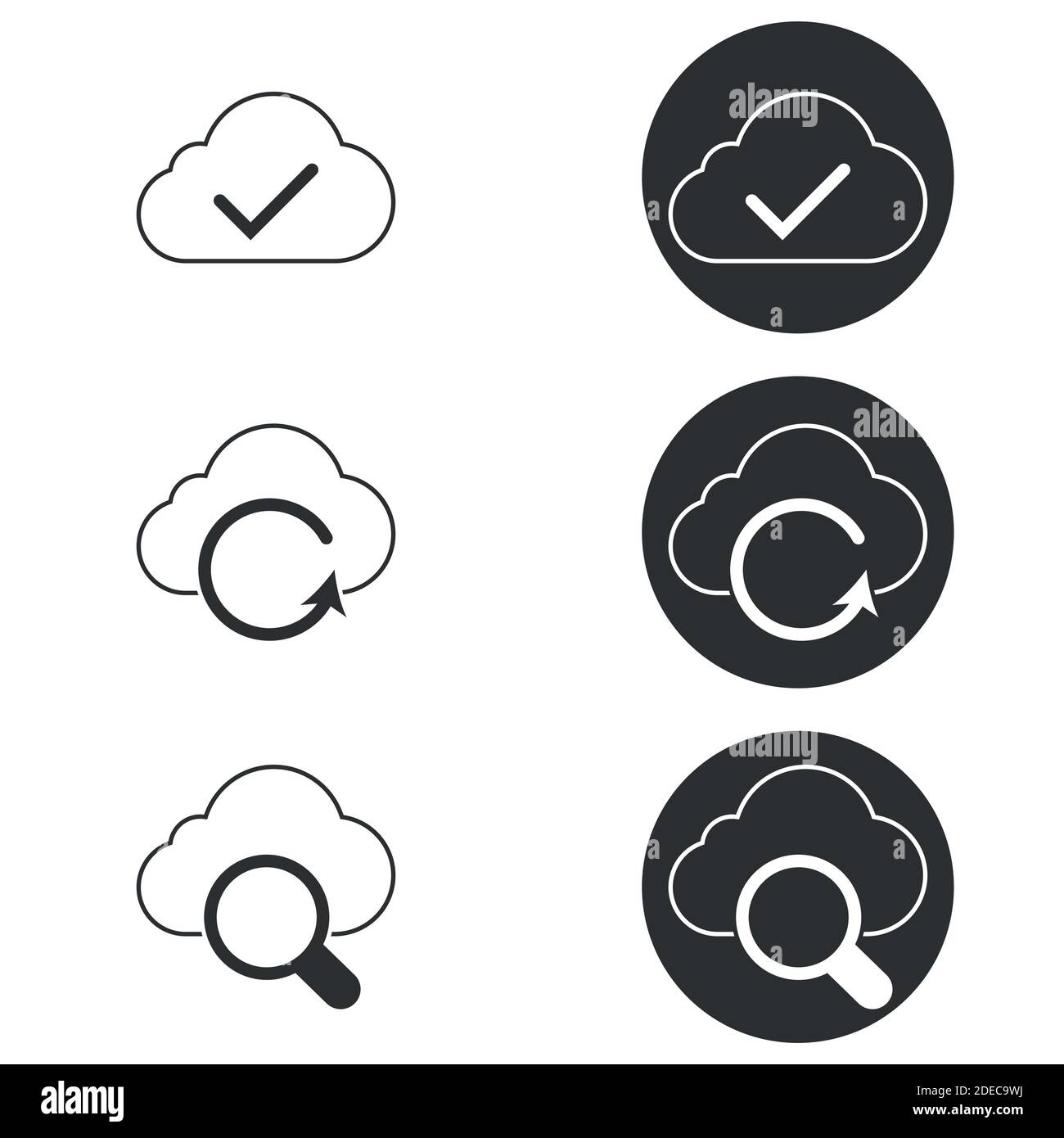 Eine Reihe von Objekten zum Thema Cloud Stock Vektor