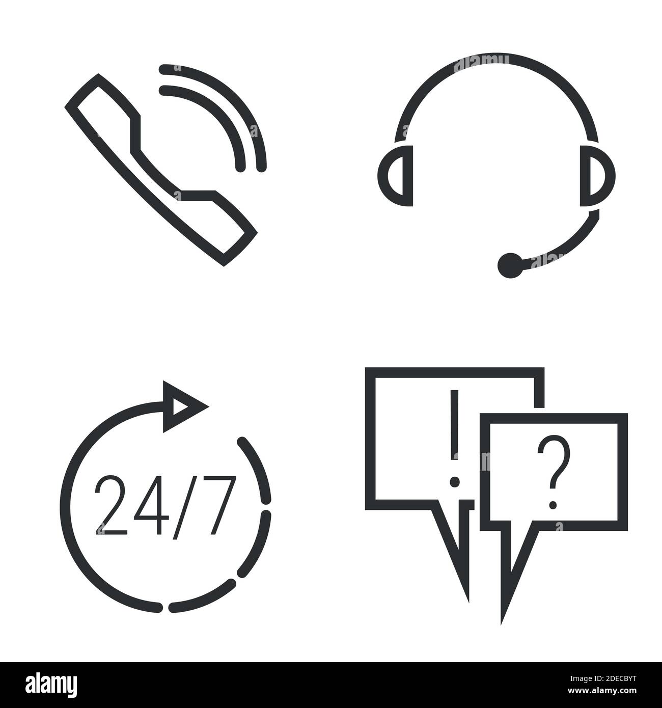 Callcenter-Symbole Stock Vektor