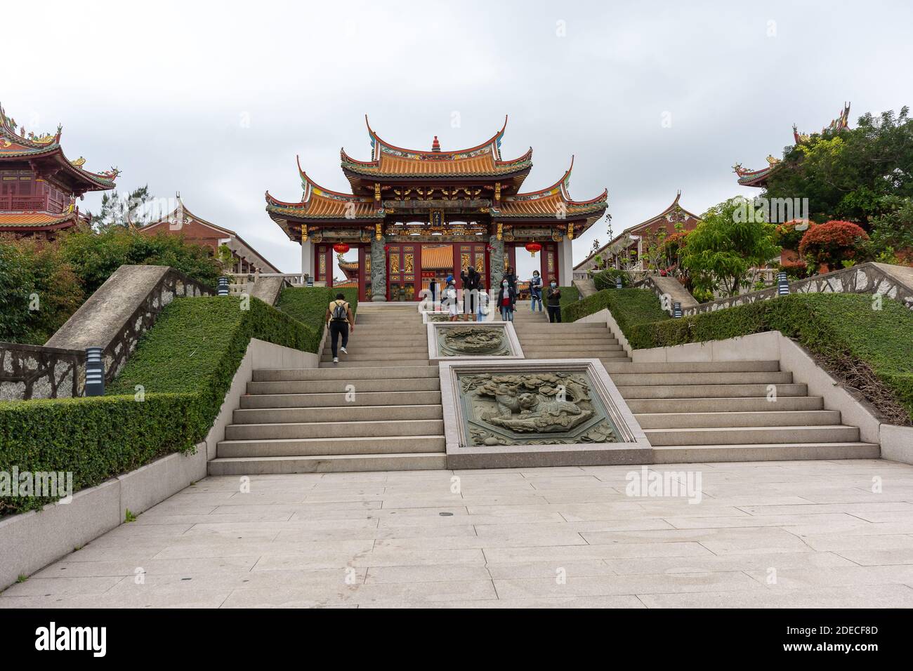 Macau, China 8. Februar 2020. Menschen, die den Tin Hau Tempel besuchen Stockfoto