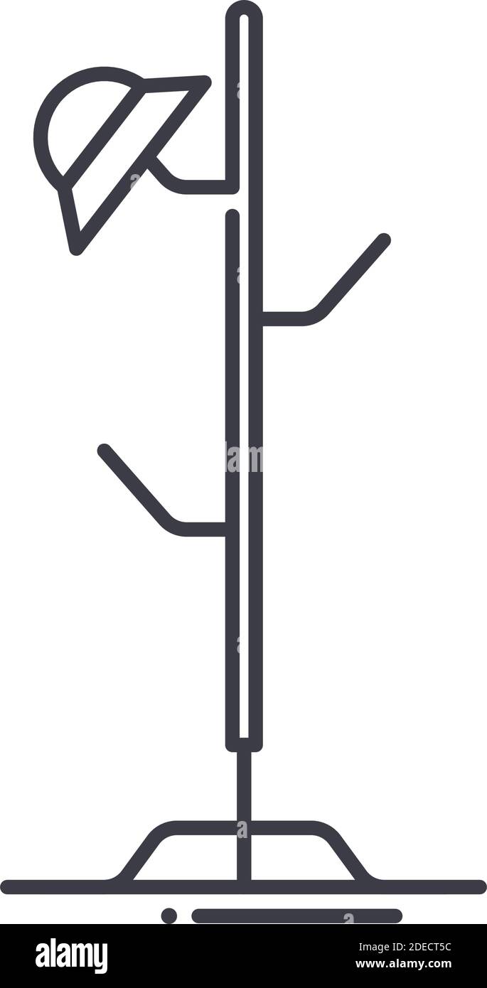 Hängestange Symbol, lineare isolierte Illustration, dünne Linie Vektor, Web-Design-Zeichen, Kontur Konzept Symbol mit editierbaren Strich auf weißem Hintergrund. Stock Vektor