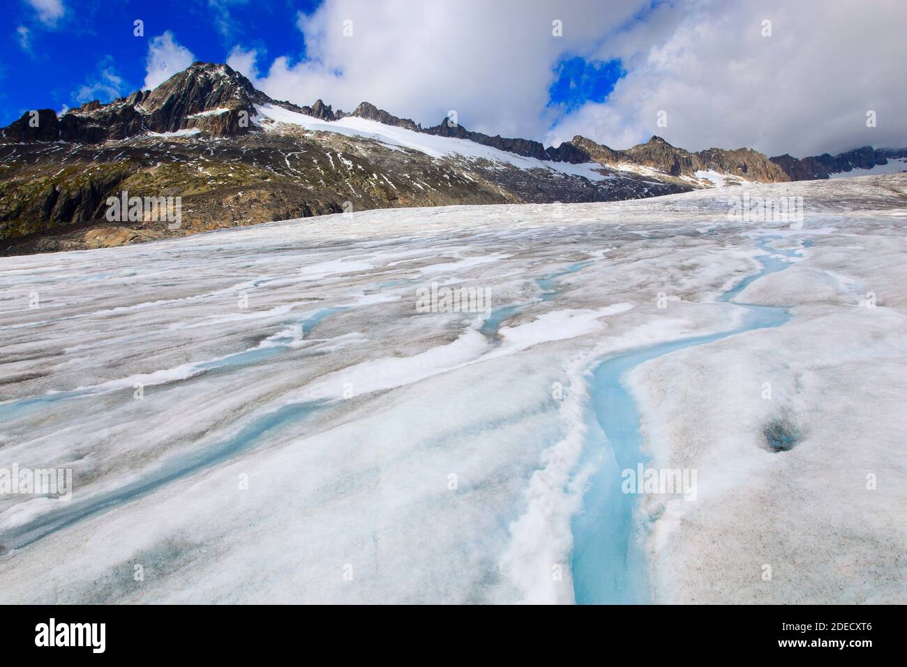 Geographie / Reisen, Schweiz, Schweizer Alpen, Gaerstenhoerner (Gipfel), 3289m, Rhône-Gletscher, Furka pa, Additional-Rights-Clearance-Info-not-available Stockfoto