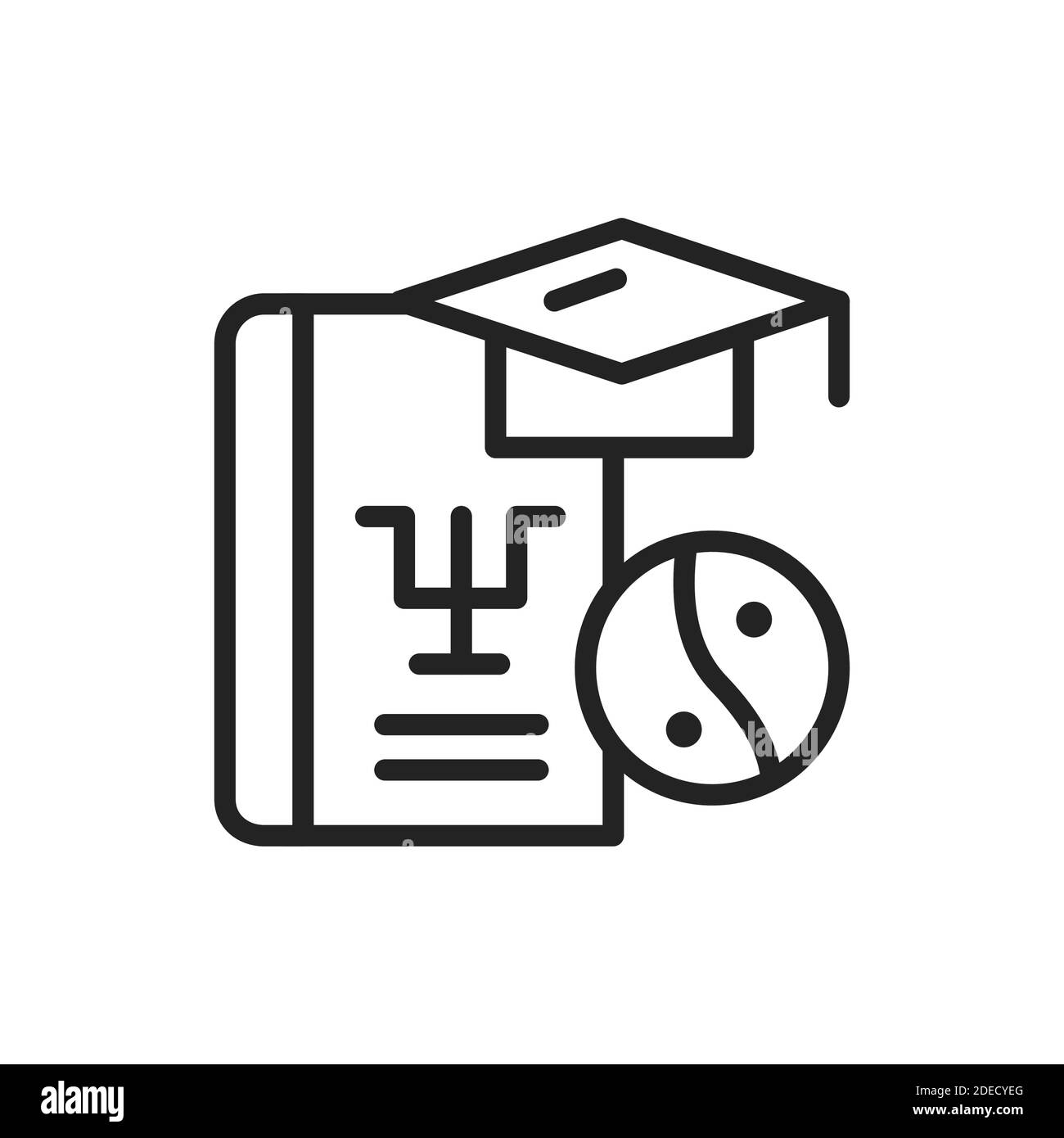 Schwarzes Symbol für Psychologie. Skizzieren Piktogramm für Web-Seite, mobile App, Promo. Stock Vektor