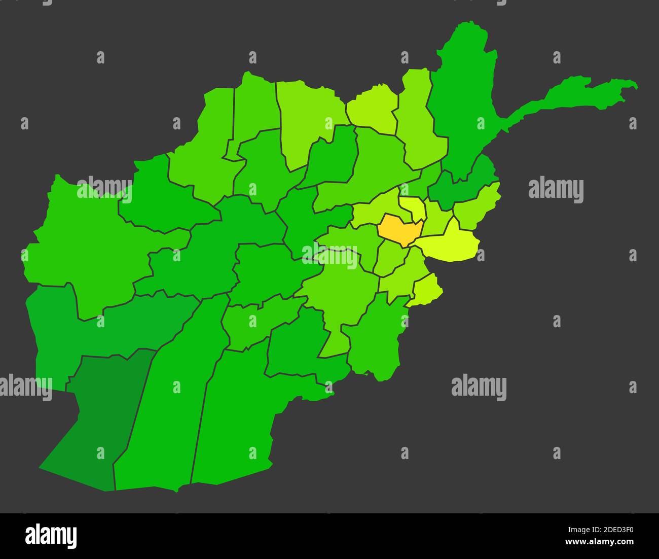 Afghanistan Bevölkerung Heatmap als Farbdichte Illustration Stockfoto
