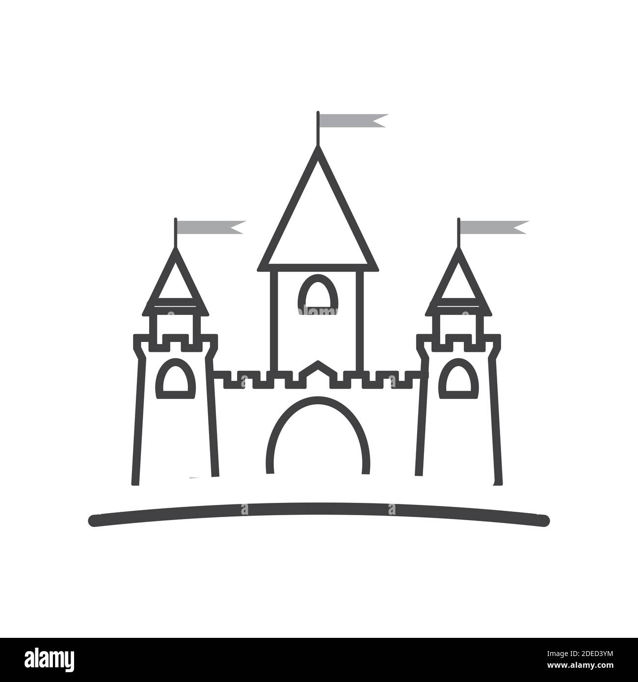 Kinder Linie Zeichnung Burg Festung Logo Vektor Design Symbol Vorlage  Stock-Vektorgrafik - Alamy