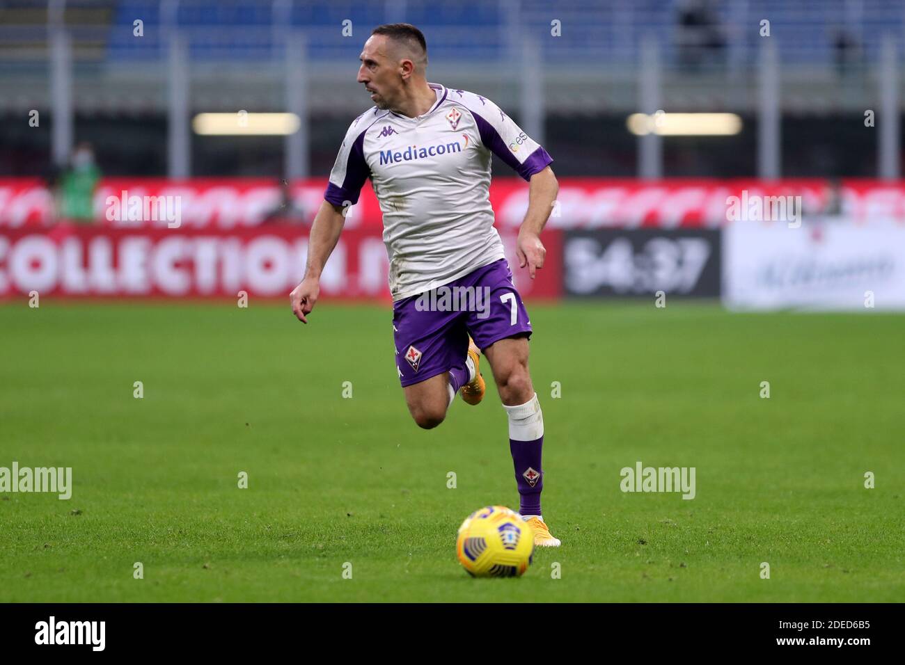 Franck Ribery von ACF Fiorentina in Aktion während der Serie A Spiel zwischen AC Mailand und ACF Fiorentina. AC Mailand gewinnt 2-0 gegen ACF Fiorentina. Stockfoto