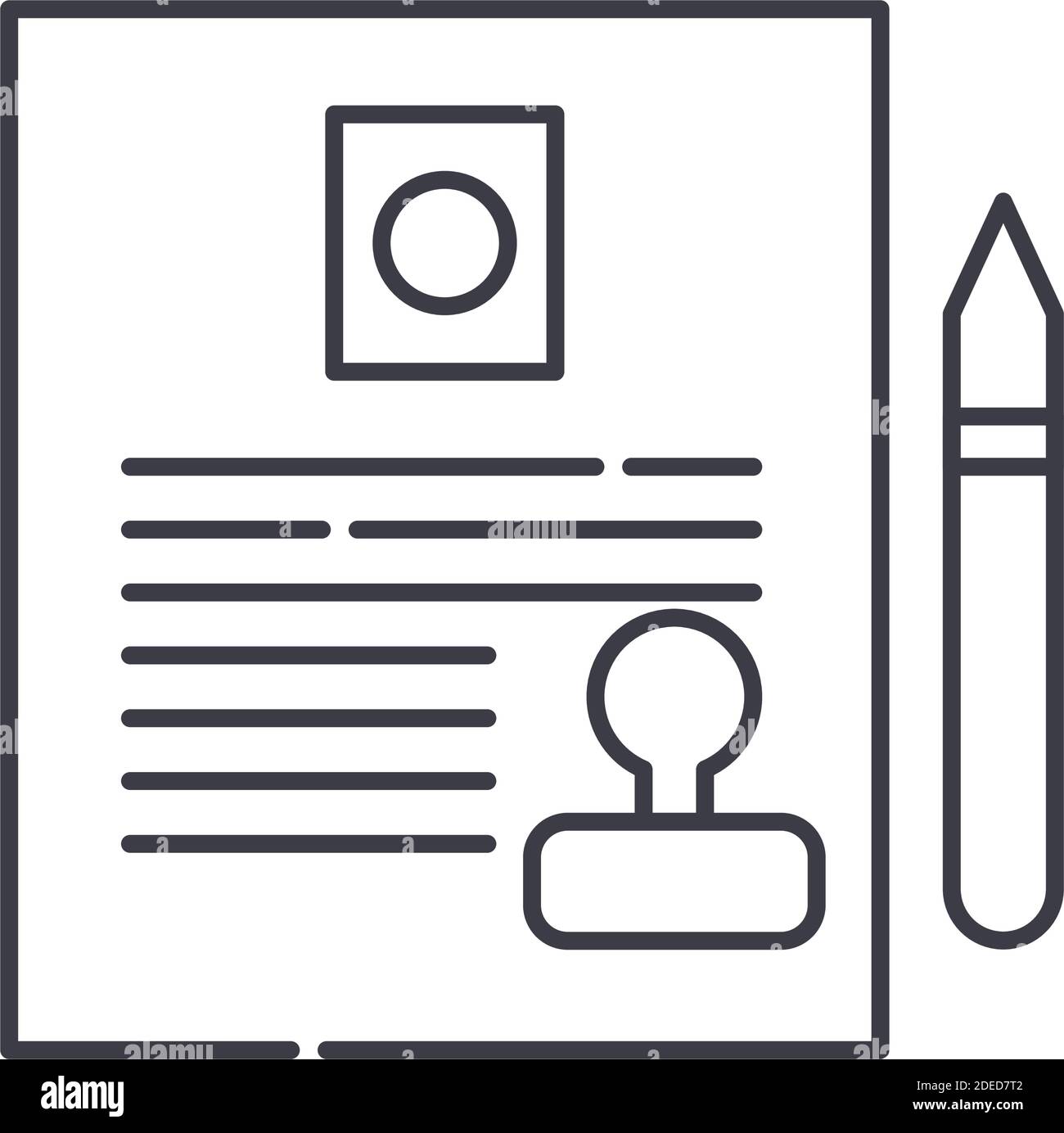 HR-Policy-Symbol, lineare isolierte Illustration, Vektor mit dünnen Linien, Webdesign-Zeichen, Umrisskonzept-Symbol mit bearbeitbarer Kontur auf weißem Hintergrund. Stock Vektor