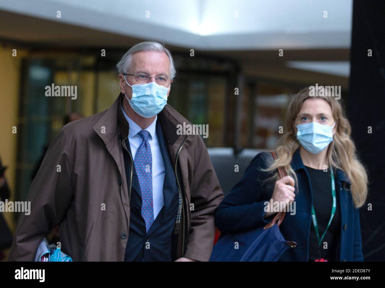 London, Großbritannien. November 2020. Michel Barnier, EU-Chefunterhändler, in London zu Gesprächen mit seinem britischen Amtskollegen Sir David Frost. Kredit: Mark Thomas/Alamy Live Nachrichten Stockfoto