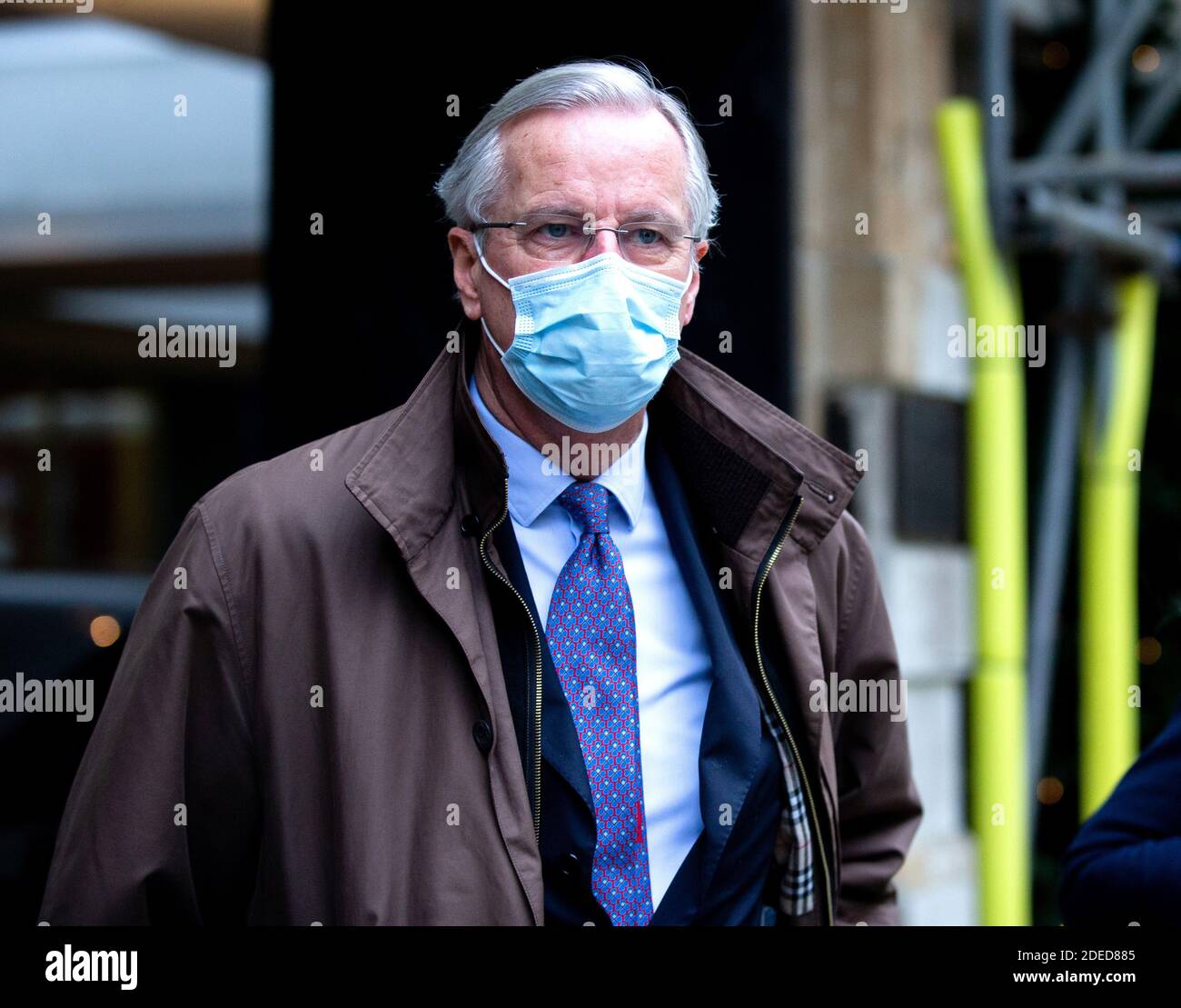 London, Großbritannien. November 2020. Michel Barnier, EU-Chefunterhändler, in London zu Gesprächen mit seinem britischen Amtskollegen Sir David Frost. Kredit: Mark Thomas/Alamy Live Nachrichten Stockfoto