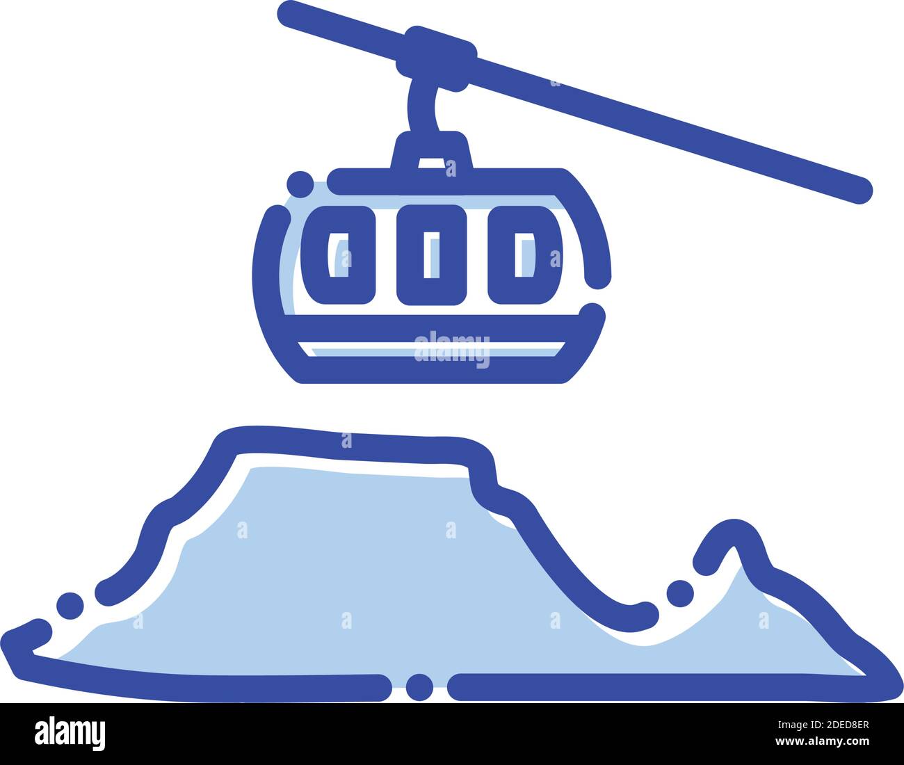 Table Mountain, Kapstadt, Südafrika, Mountain voll editierbare Vektorsymbole Stock Vektor