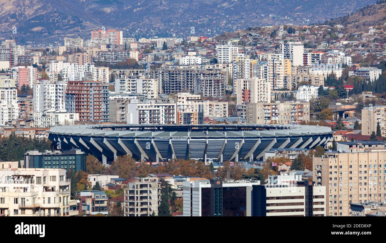 Tiflis, Georgien - 23 November, 2020: Luftaufnahme der Boris Paichadze Dinamo Arena. Sport Stockfoto