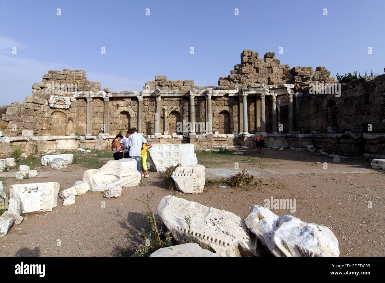 Alte Ruinen in Side, Türkei, Antalya, Manavgat, Side Stockfoto