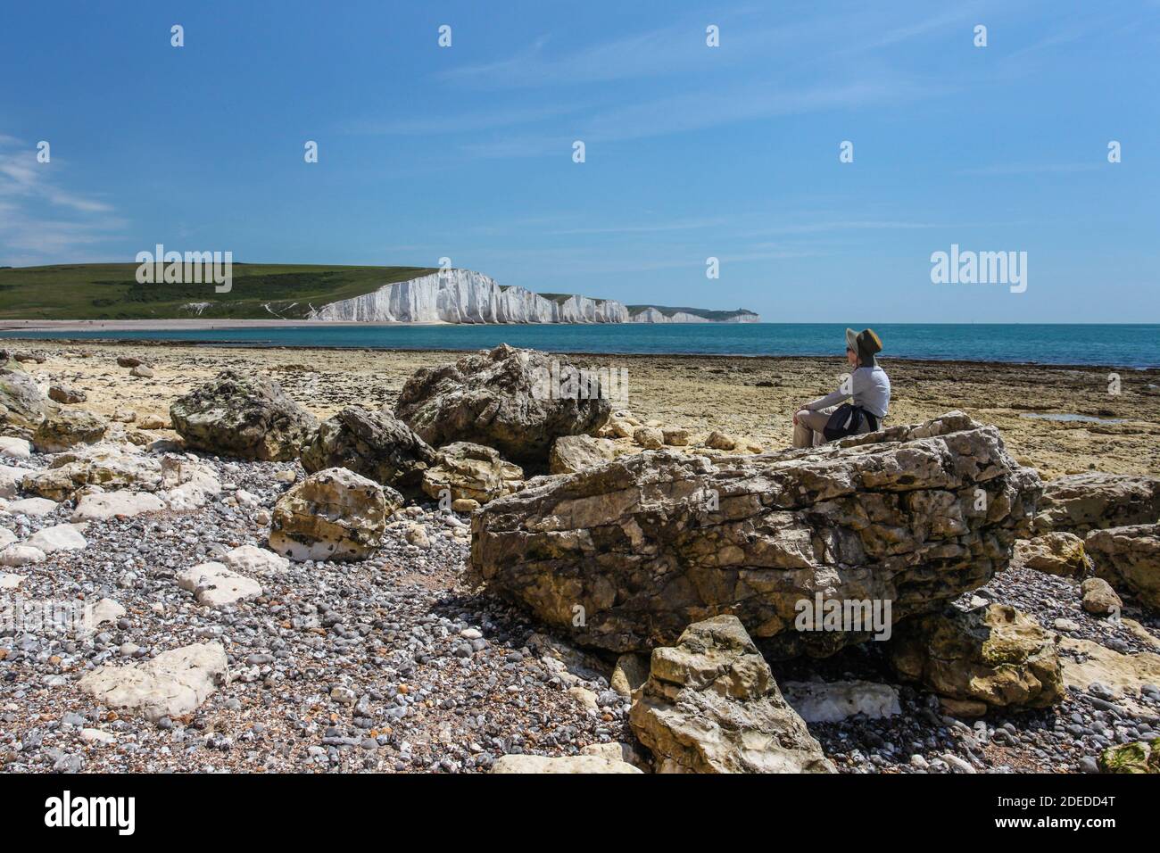 Sussex's einzige unerschlossenen Flussmündung enthält die faszinierendsten Landschaften der Südküste, geschützt durch die NT, Country Park und SSSI Systeme. Stockfoto