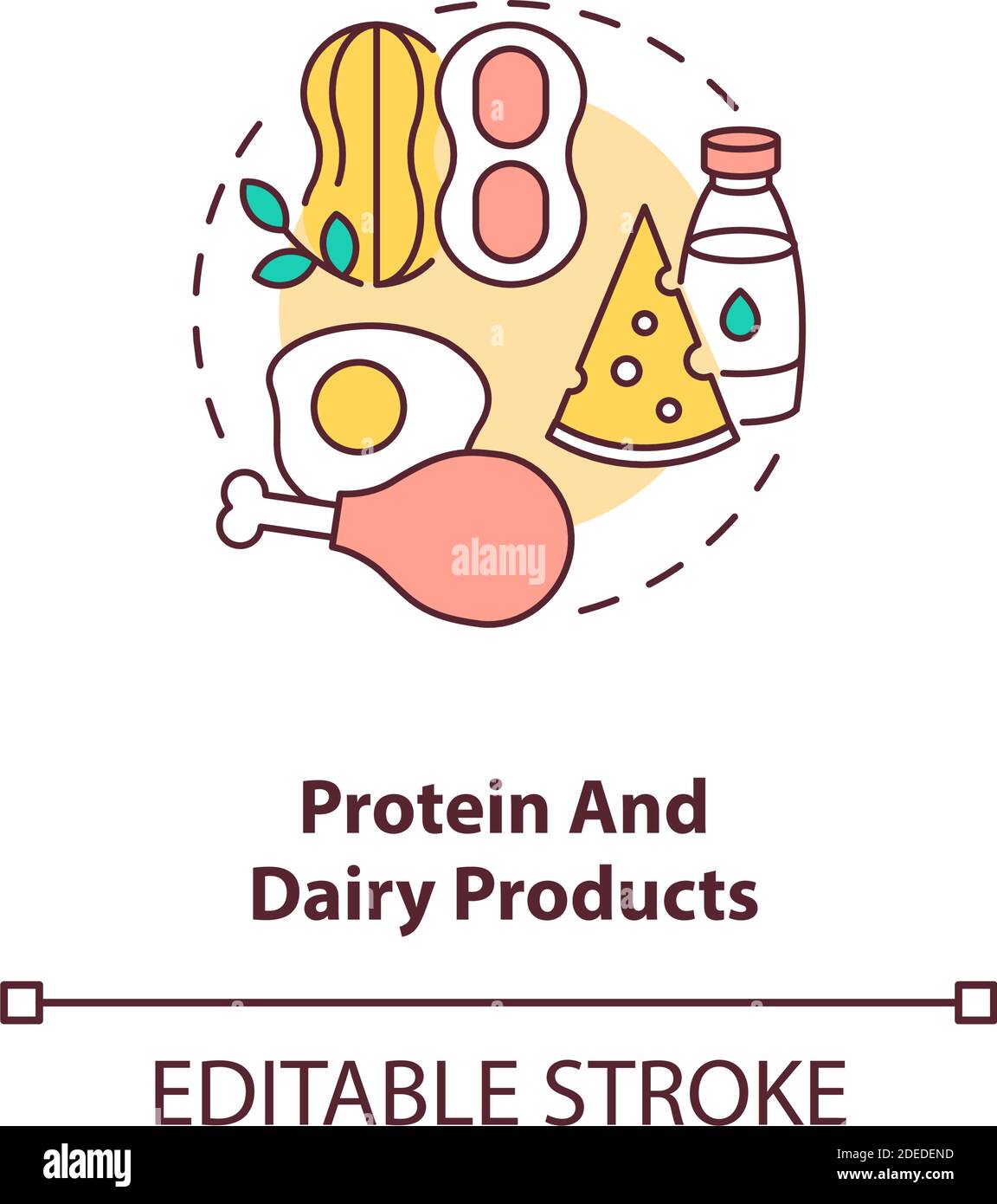 Symbol für Protein- und Milchprodukte Stock Vektor