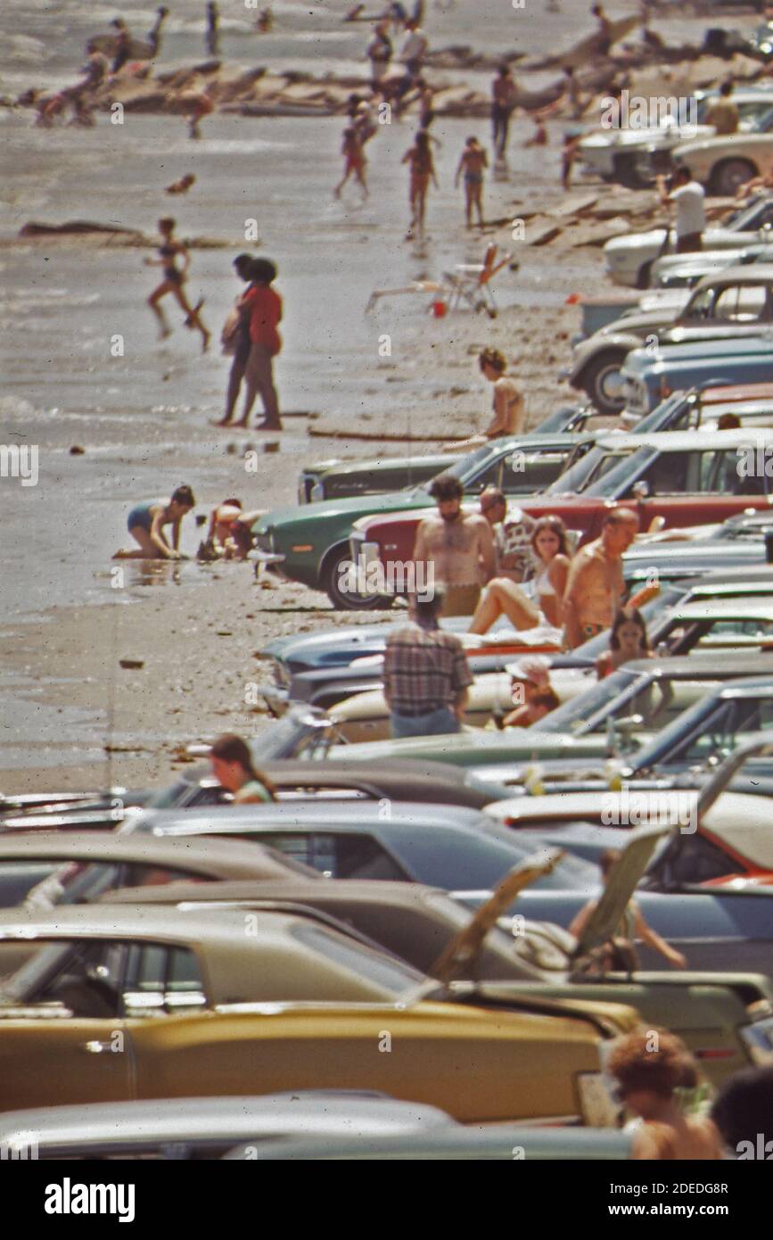 1970er Foto (1973) - West Beach auf Galveston Island Stockfoto