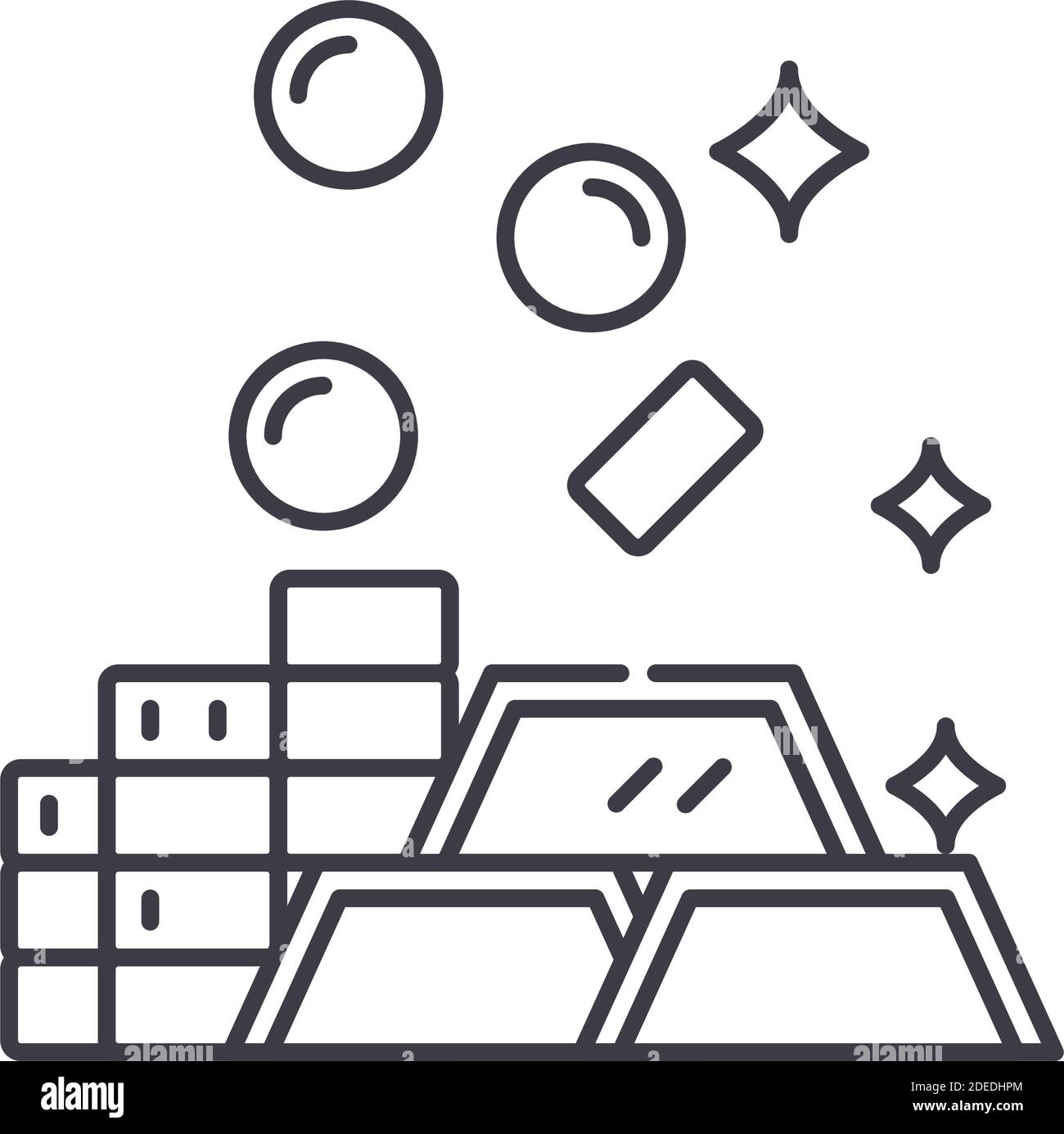 Gold-Symbol, lineare isolierte Illustration, dünne Linie Vektor, Web-Design-Zeichen, Kontur Konzept Symbol mit editierbaren Kontur auf weißem Hintergrund. Stock Vektor