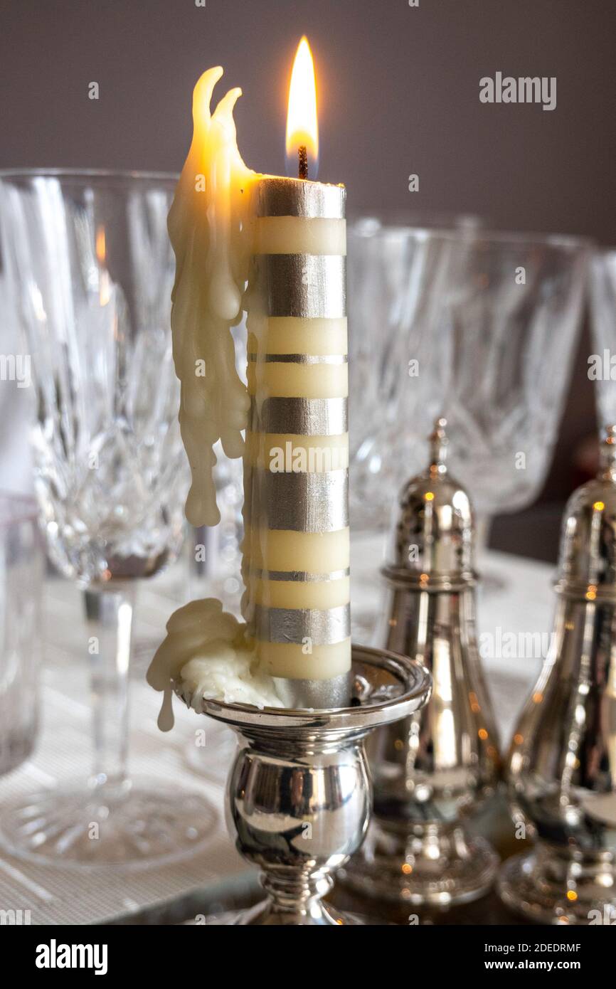 Stillleben einer formellen Dinner-Party nach, USA Stockfoto
