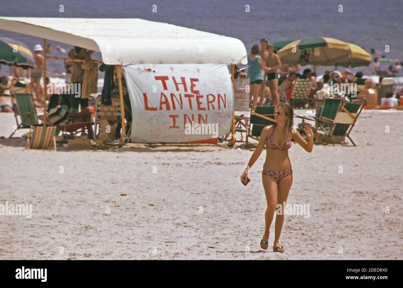 Foto aus den 1970er Jahren (1973) - am Stewart Beach, am östlichen Ende der Galveston Insel Stockfoto