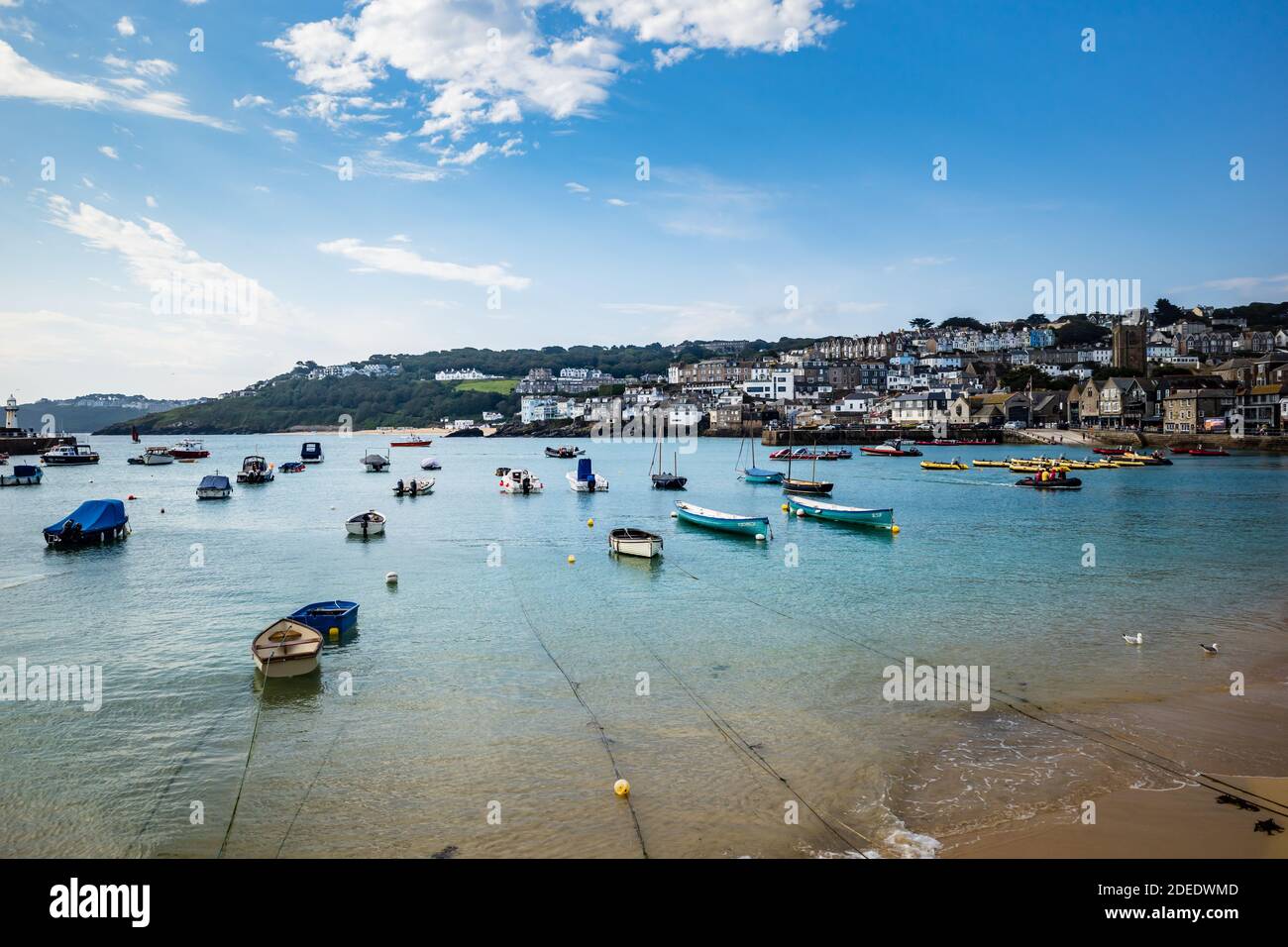 Saint Ives, Vereinigtes Königreich - 10. August 2020. Blick auf den Hafen Stockfoto