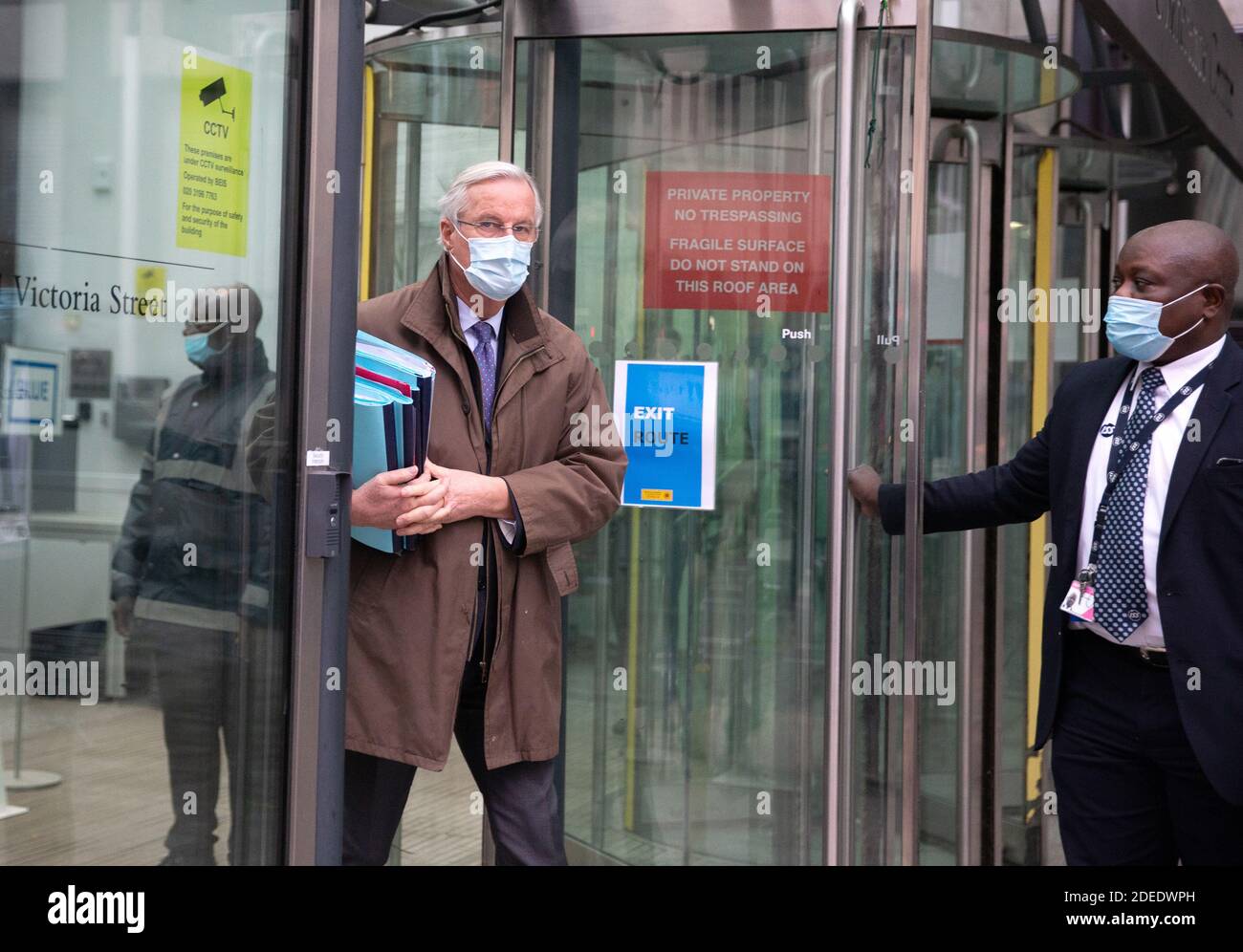 London, Großbritannien. November 2020. Michel Barnier, EU-Chefunterhändler, in London zu Gesprächen mit seinem britischen Amtskollegen Sir David Frost. Kredit: Mark Thomas/Alamy Live Nachrichten Stockfoto