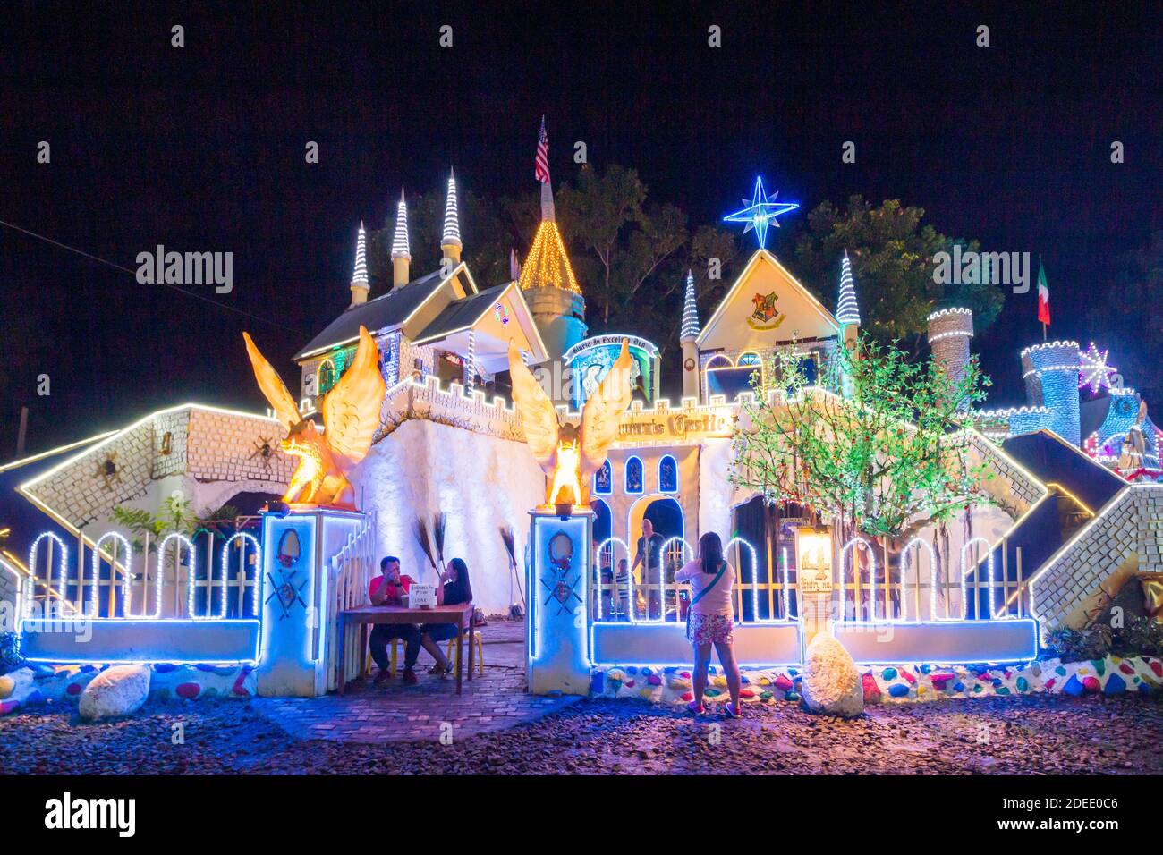 Weihnachtsinstallationen in Tangub City, Misamis, Westphilippinische Inseln Stockfoto