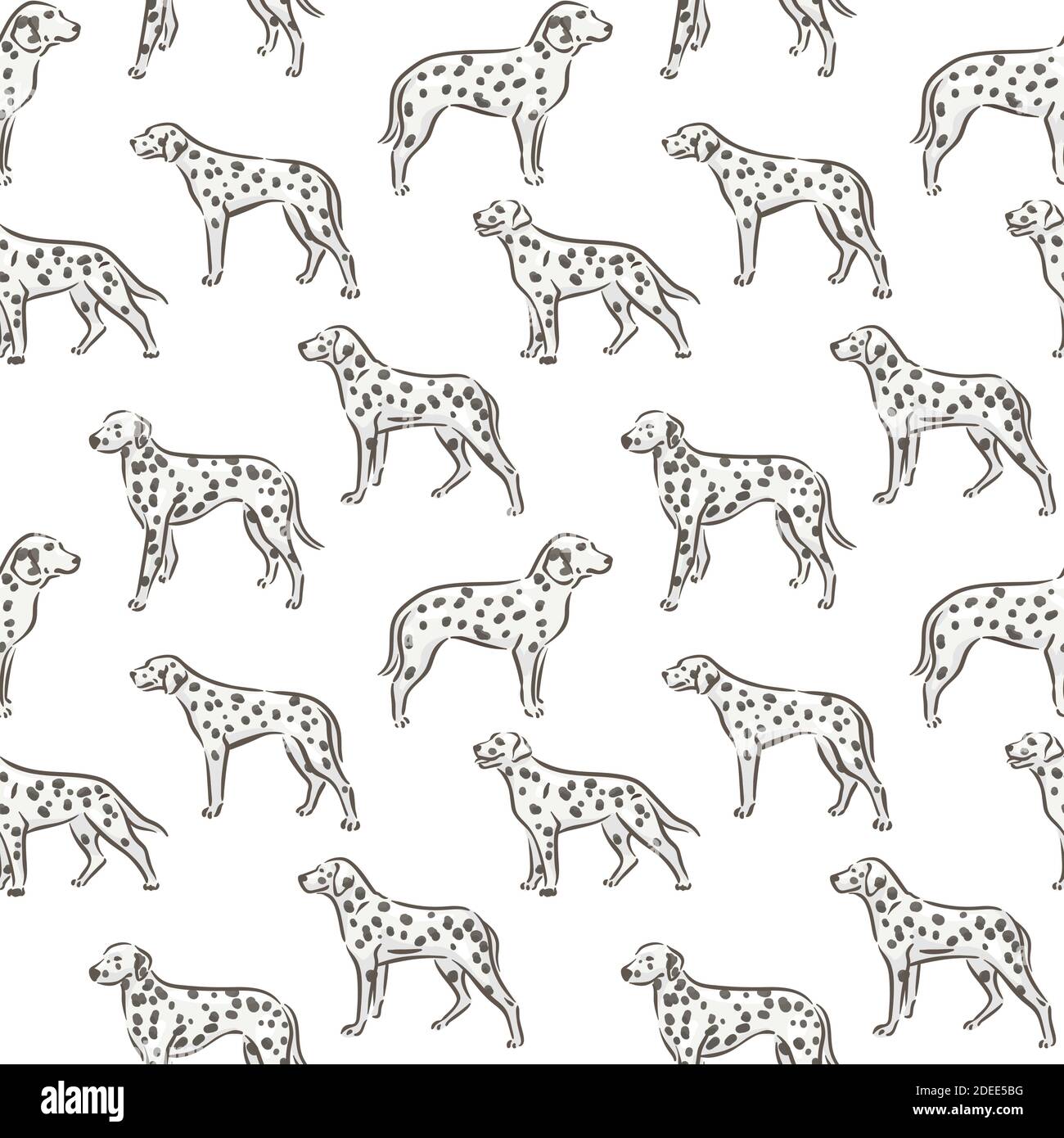 Niedlichen Hund dalmatinische Rasse Stammbaum nahtlose Muster Vektor Illustration Stock Vektor
