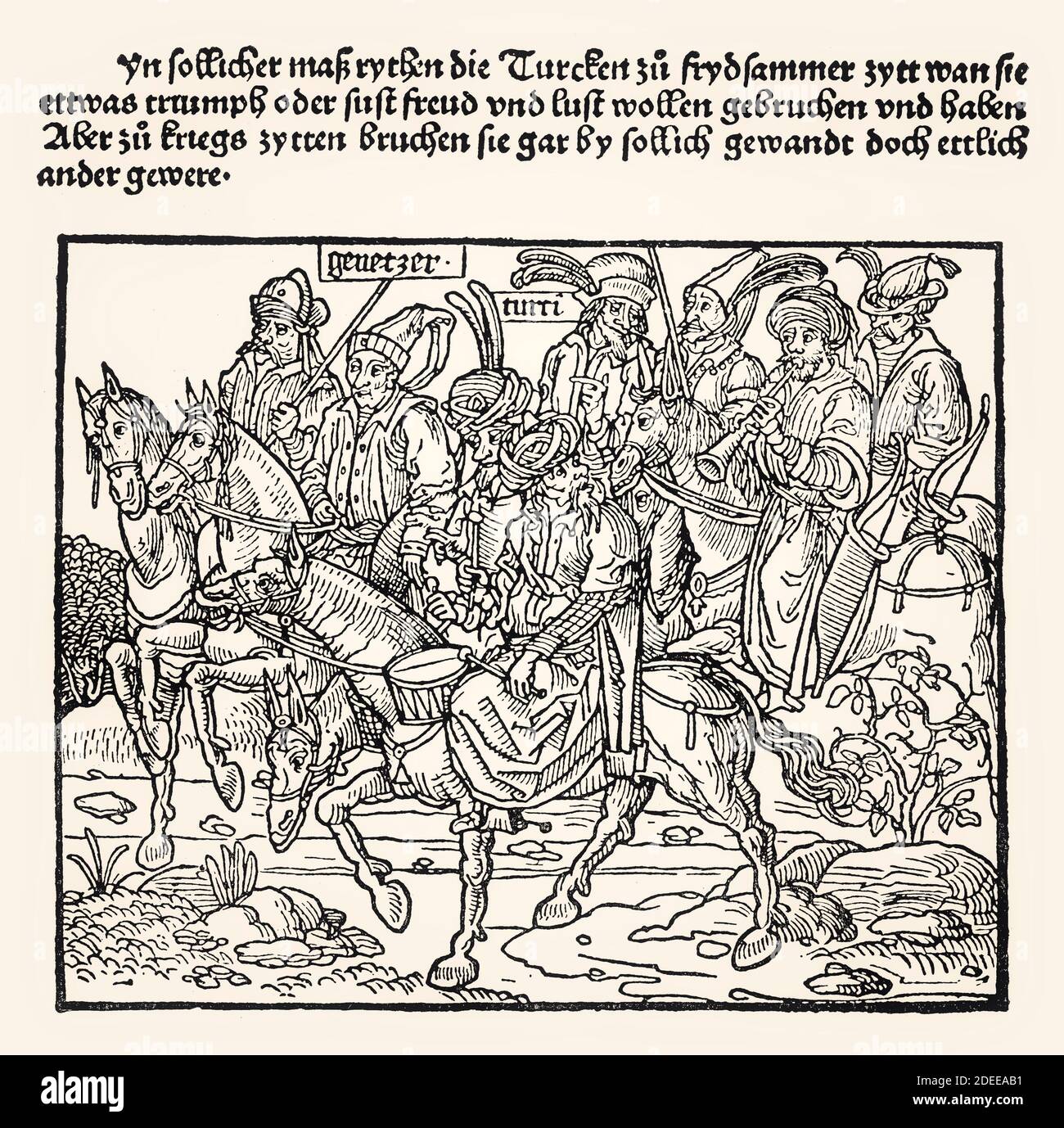 Erhard Reuwich, Peregrinatio in Terram Sanctam, Wallfahrt nach Jerusalem, von Bernhard von Breydenbach, 1486, digital restauriert Stockfoto