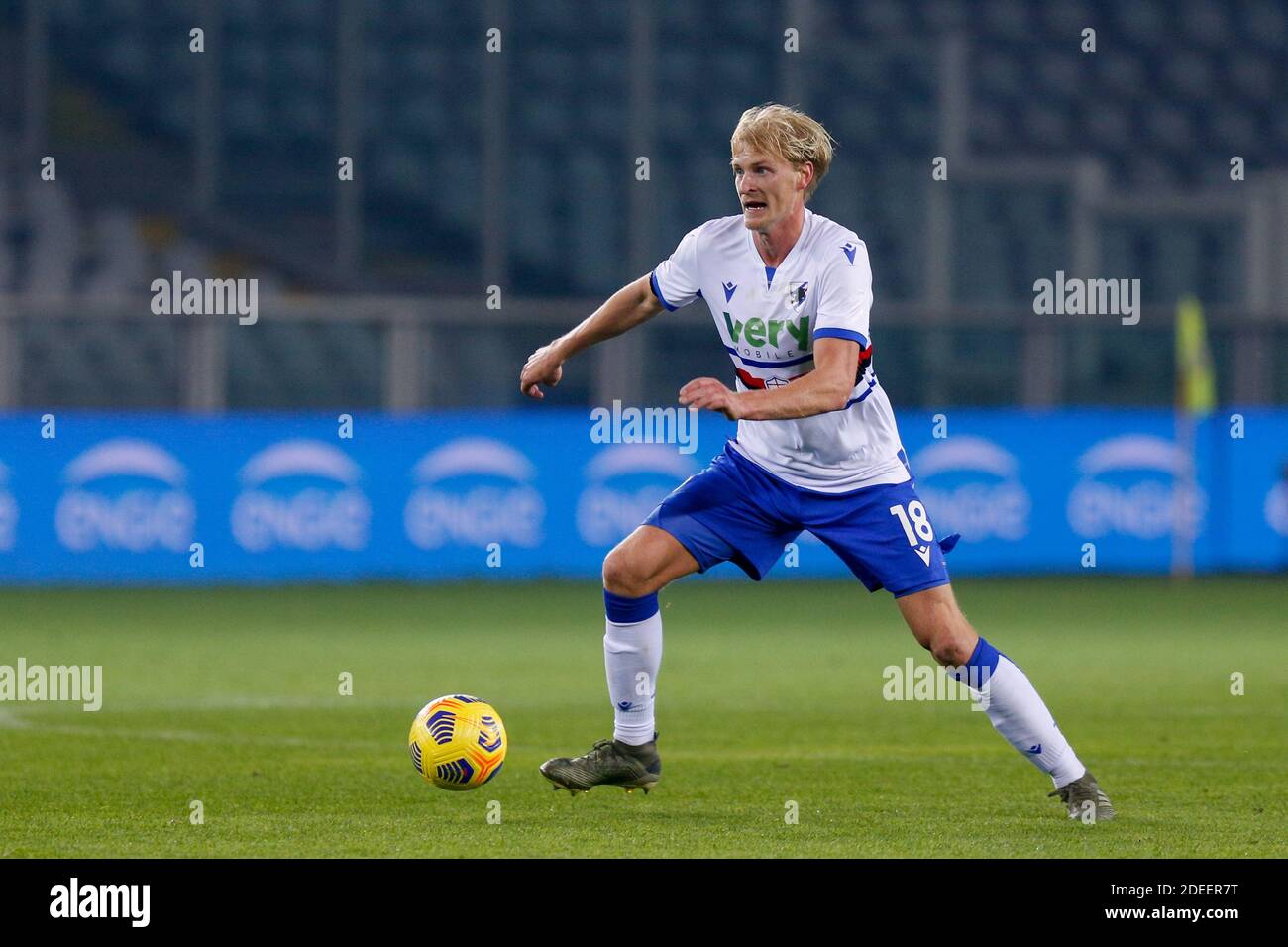 Olimpico Grande Torino Stadion, Turin, Italien, 30 Nov 2020, Morten Thorsby (UC Sampdoria) während Turin FC vs UC Sampdoria, Italienischer Fußball Serie A Spiel - Foto Francesco Scaccianoce / LM Stockfoto