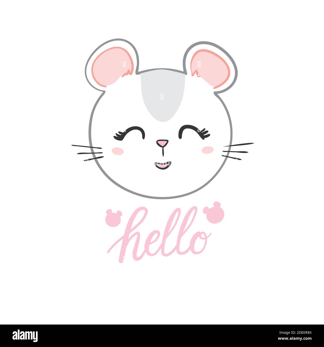 Logo-Vorlage mit niedlichen Maus. Vektor-Logo Design Mäuse Vorlage für Zoo, Tierkliniken. Cartoon Tier Logo Illustration. Stock Vektor