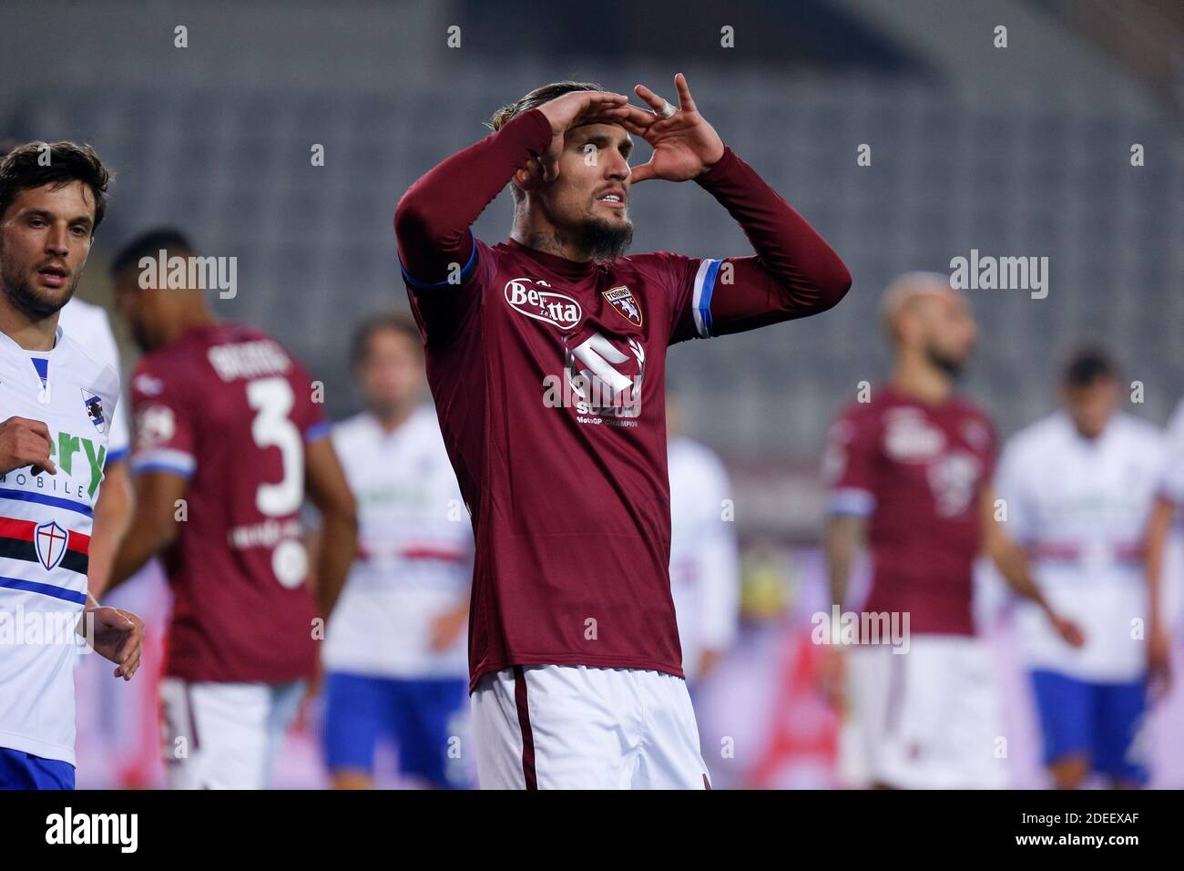 Olimpico Grande Torino Stadion, Turin, Italien, 30 Nov 2020, Vojnovic Lyanco (Turin FC) während Turin FC vs UC Sampdoria, Italienische Fußball Serie A Spiel - Foto Francesco Scaccianoce / LM Stockfoto