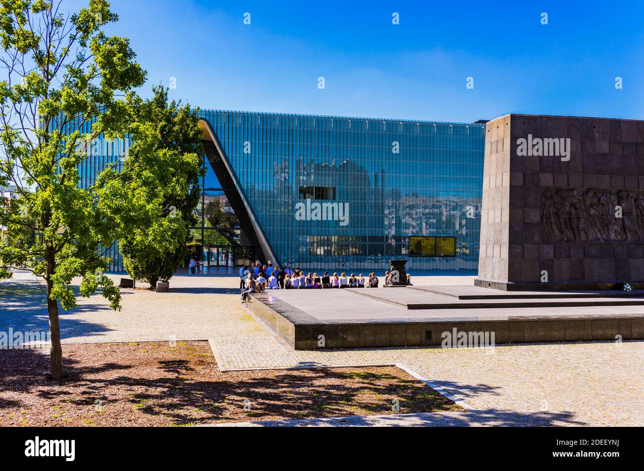 DAS POLIN Museum der Geschichte der polnischen Juden ist ein Museum auf dem Gelände des ehemaligen Warschauer Ghettos. Das hebräische Wort Polin im englischen Namen des Museums mea Stockfoto