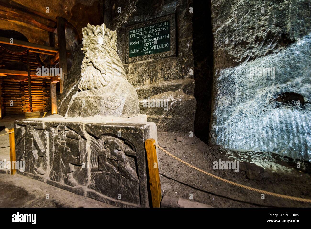 Statue von König Kasimir III der große. Das Salzbergwerk Wieliczka in der südpolnischen Stadt Wieliczka liegt im Großraum Kraków. Wie Stockfoto