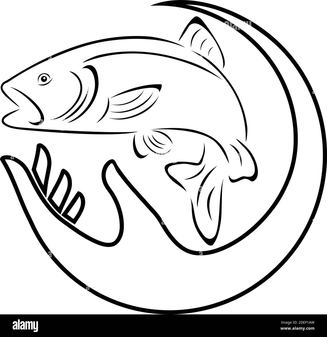 Forelle, Fisch, Angeln, Sport, Logo Stock Vektor