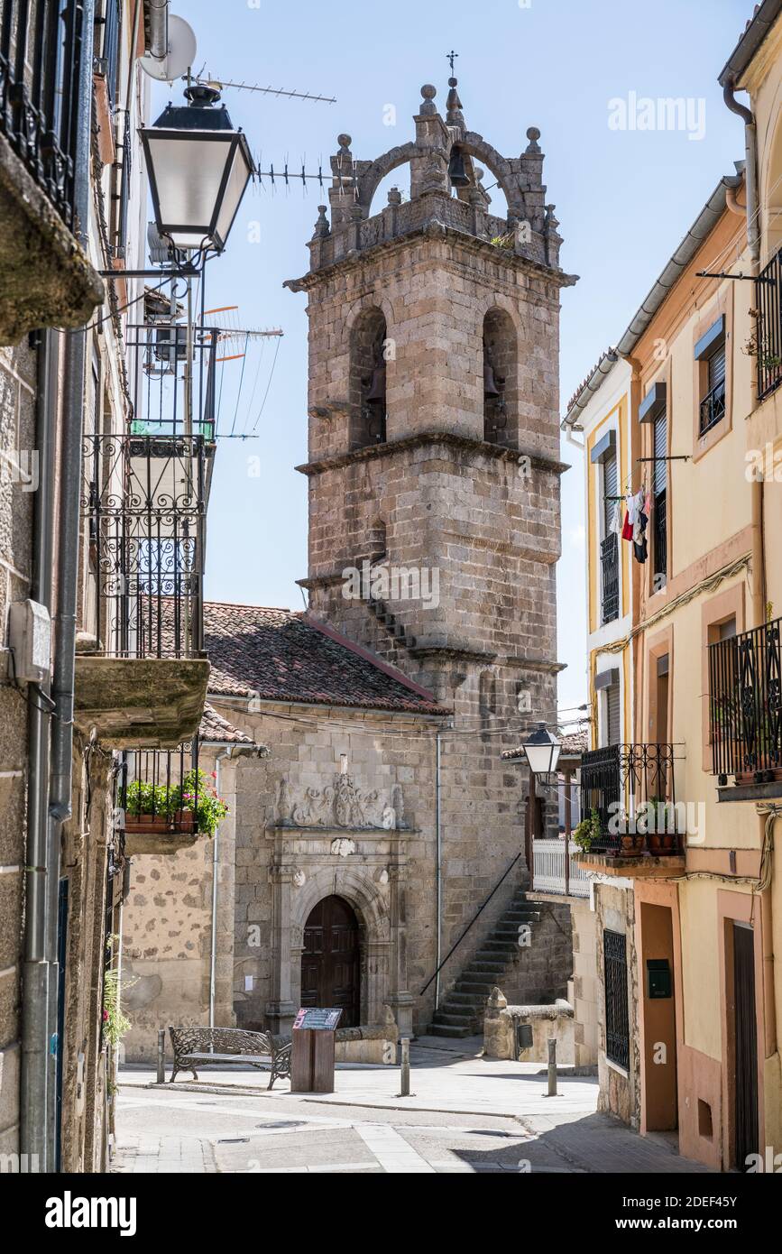 Straße der Baños de Montemayor, Spanien, Europa Stockfoto