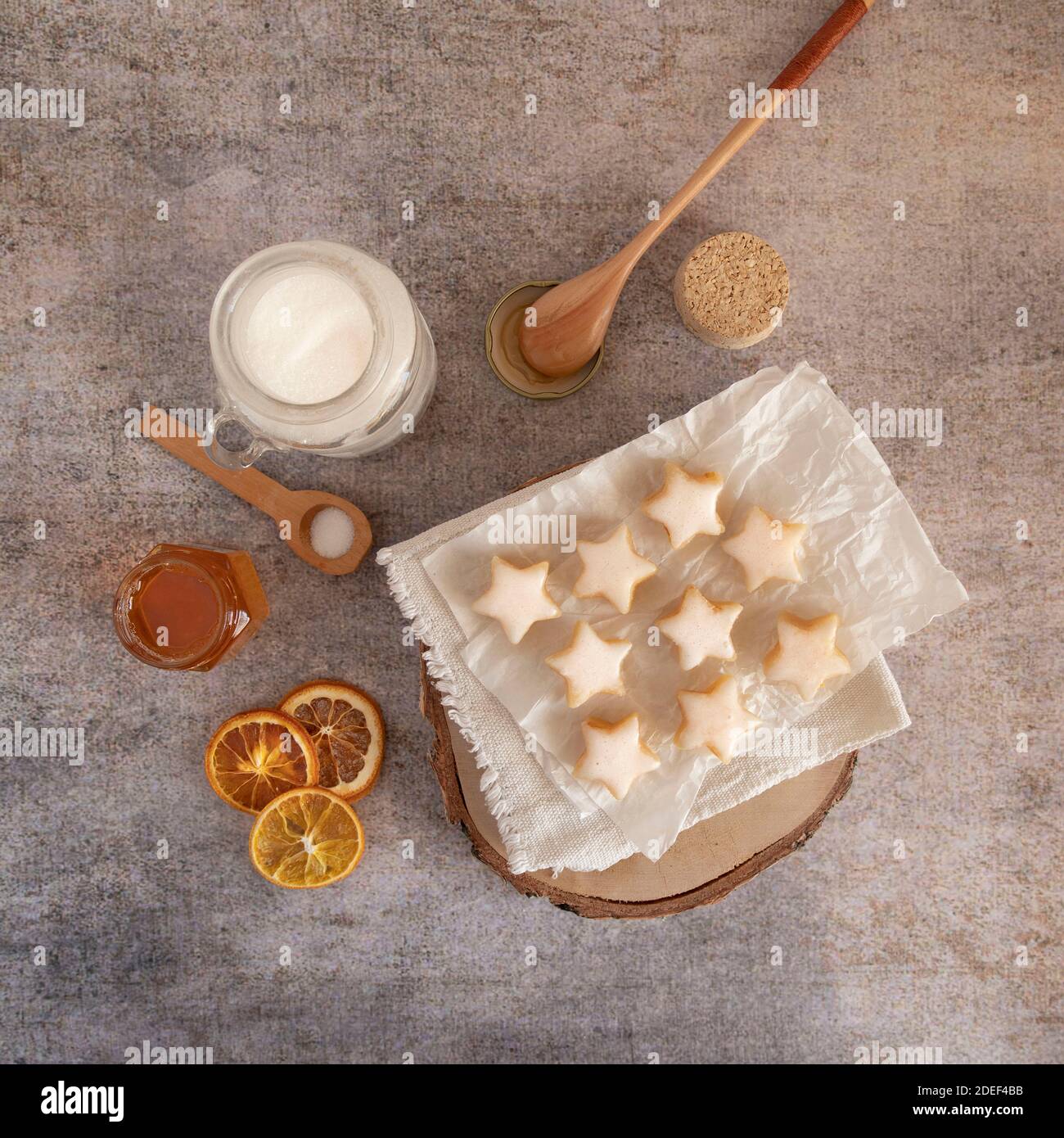 Hausgemachte Weihnachten sternförmige Kuchen Stockfoto