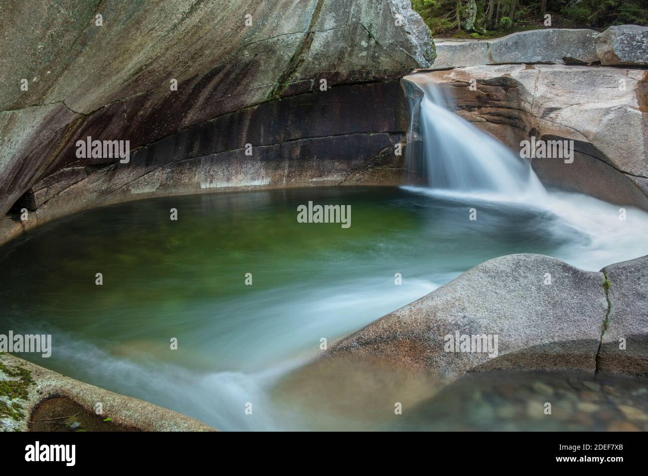 Ein natürlich geformtes 20ft Topfloch im Franconia Notch State Park in der Nähe von Lincoln, den White Mountains Stockfoto