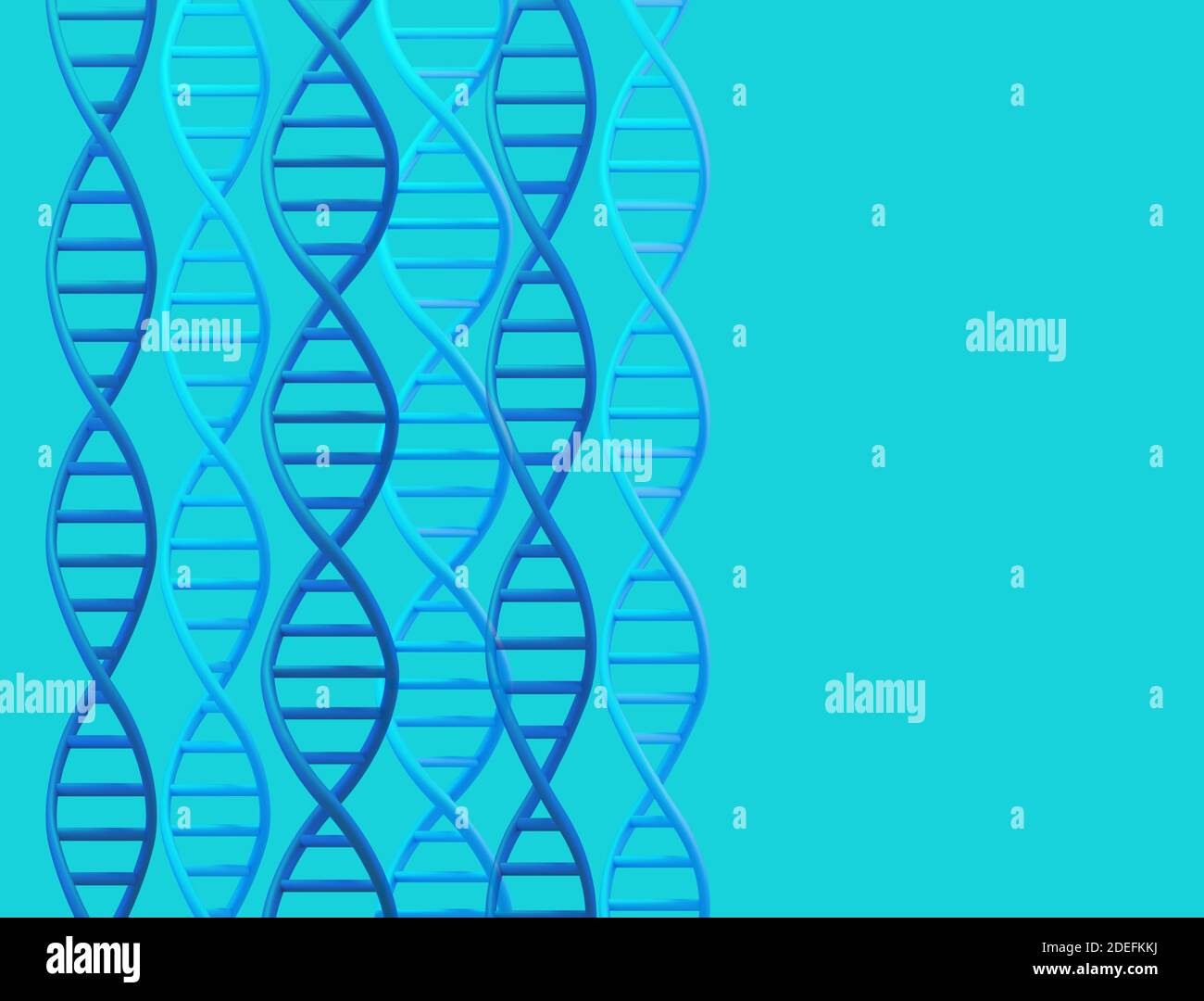 DNA-Moleküle Struktur auf blauem Hintergrund. Science and Technology Konzept, 3d Render Stockfoto