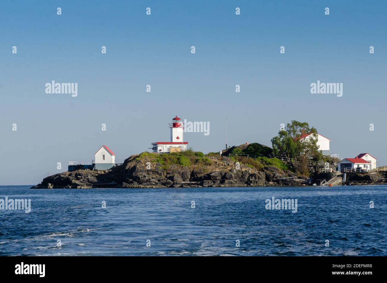 Leuchtturm auf der Insel im pazifischen Nordwesten, Sunshine Coast, BC, Kanada Stockfoto