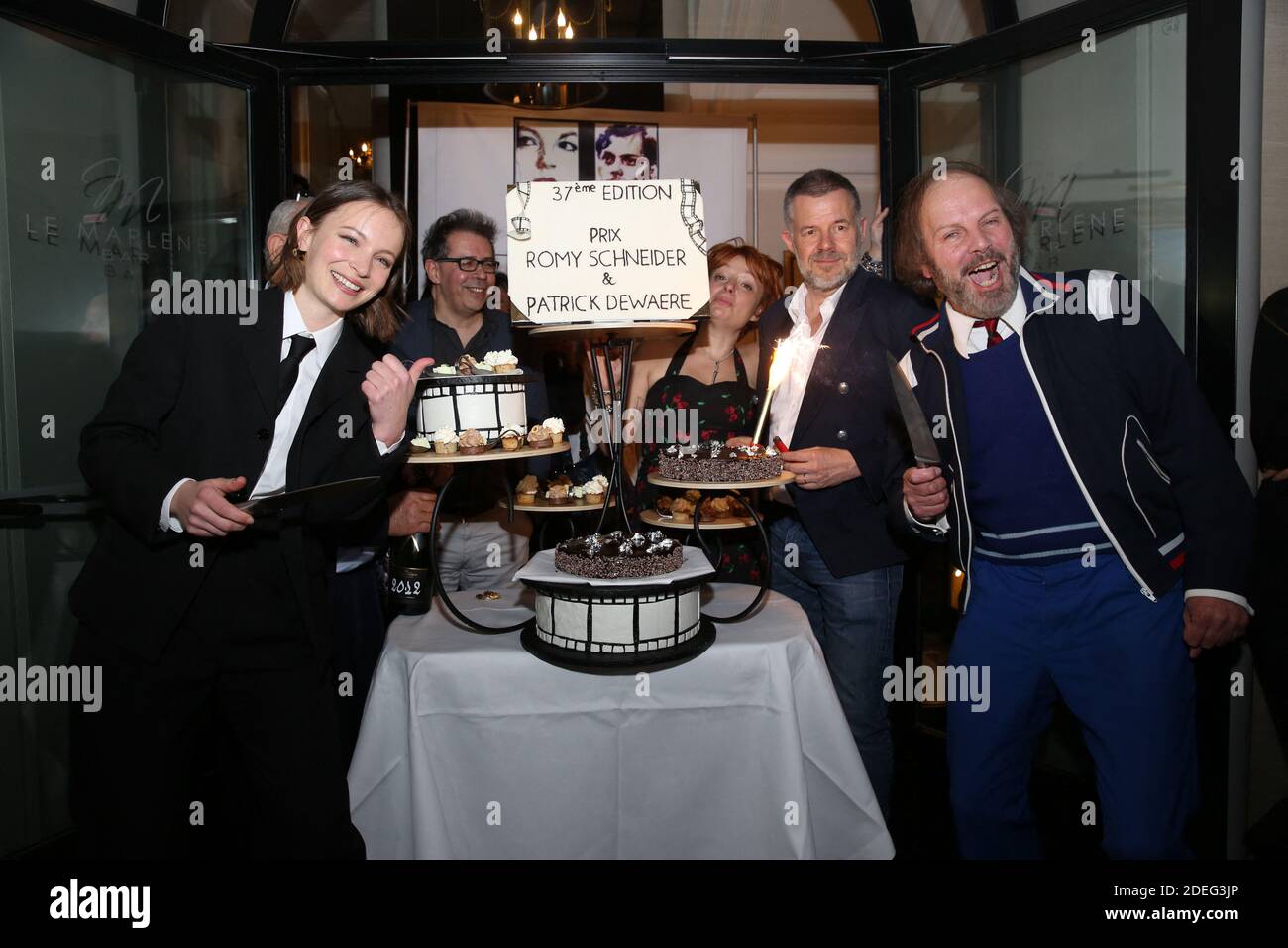 Diane Rouxel, Eric Naulleau und Philippe Katerine nahmen an den Prix Romy Schneider und Patrick Dewaere 2019 Awards Teil, die am 29. April 2019 im Lancaster Hotel in Paris, Frankreich, verliehen wurden. Foto von Jerome Domine/ABACAPRESS.COM Stockfoto