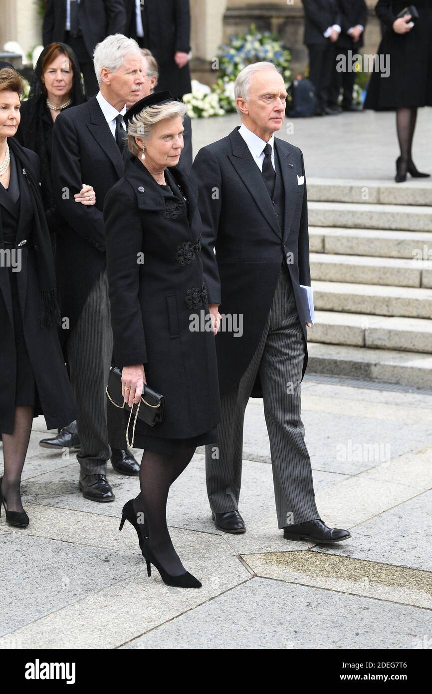 Erzherzogin Marie Astrid von Österreich und Erzherzog Carl Christian von Österreich bei der Beerdigung des Großherzogs Jean von Luxemburg in der Kathedrale Notre-Dame von Luxemburg in Luxemburg-Stadt, Luxemburg am 4. Mai 2019. Großherzog Jean von Luxemburg starb am 98. April 23, 2019. Foto von David Niviere/ABACAPRESS.COM Stockfoto