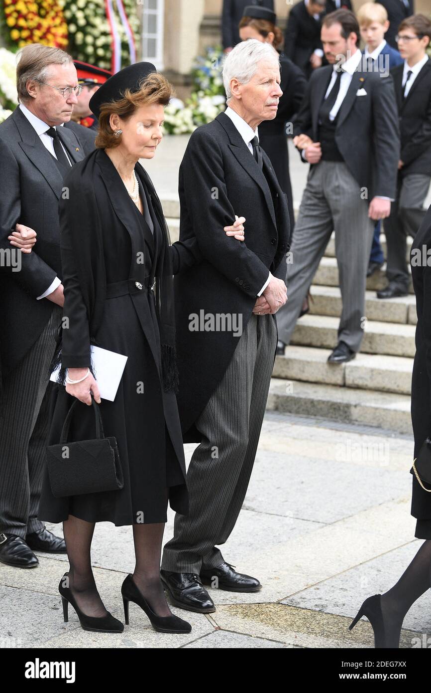 Prinzessin Margaretha von Liechtenstein und Prinz Nikolaus von Liechtenstein bei der Beerdigung des Großherzogs Jean von Luxemburg in der Kathedrale Notre-Dame von Luxemburg in Luxemburg-Stadt, Luxemburg am 4. Mai 2019. Großherzog Jean von Luxemburg starb am 98. April 23, 2019. Foto von David Niviere/ABACAPRESS.COM Stockfoto