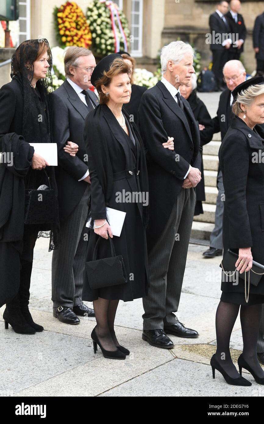 Prinzessin Margaretha von Liechtenstein und Prinz Nikolaus von Liechtenstein bei der Beerdigung des Großherzogs Jean von Luxemburg in der Kathedrale Notre-Dame von Luxemburg in Luxemburg-Stadt, Luxemburg am 4. Mai 2019. Großherzog Jean von Luxemburg starb am 98. April 23, 2019. Foto von David Niviere/ABACAPRESS.COM Stockfoto