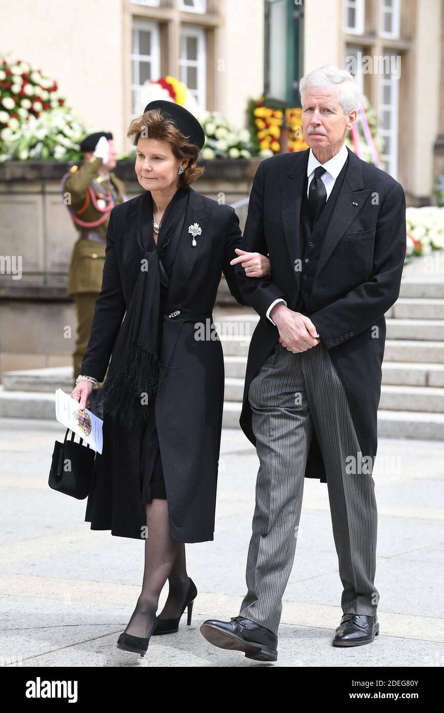 Prinzessin Margaretha von Liechtenstein und Prinz Nikolaus von Liechtenstein bei der Beerdigung des Großherzogs Jean von Luxemburg in der Kathedrale Notre-Dame von Luxemburg in Luxemburg-Stadt, Luxemburg am 4. Mai 2019. Großherzog Jean von Luxemburg starb am 98. April 23, 2019. Foto von David Niviere/ABACAPRESS.COM Stockfoto