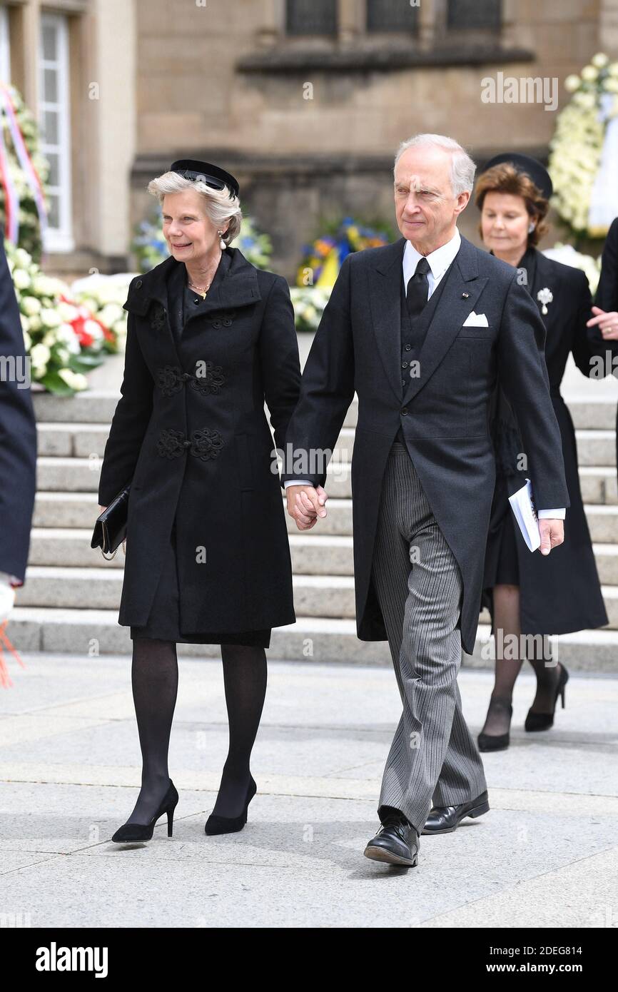 Erzherzogin Marie Astrid von Österreich und Erzherzog Carl Christian von Österreich bei der Beerdigung des Großherzogs Jean von Luxemburg in der Kathedrale Notre-Dame von Luxemburg in Luxemburg-Stadt, Luxemburg am 4. Mai 2019. Großherzog Jean von Luxemburg starb am 98. April 23, 2019. Foto von David Niviere/ABACAPRESS.COM Stockfoto