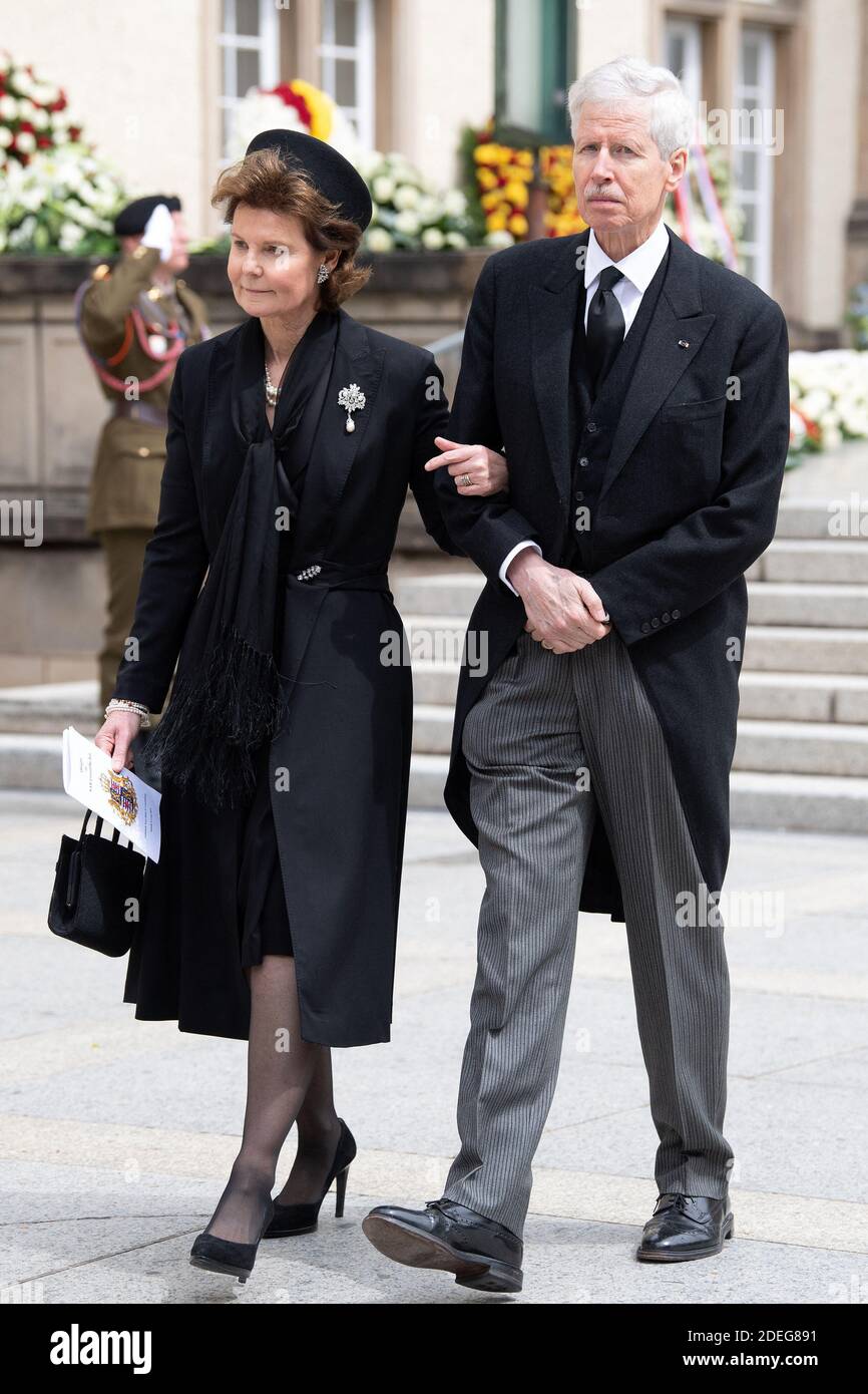 Prinzessin Margaretha von Liechtenstein und Prinz Nicolas von Liechtenstein aus der Kathedrale Notre-Dame nach der Beerdigung von Großherzog Jean von Luxemburg am 4. Mai 2019 in Luxemburg-Stadt, Luxemburg.Großherzog Jean von Luxemburg ist am 98. April 23, 2019 gestorben. (Foto von David Niviere/ABACAPRESS.COM) Stockfoto