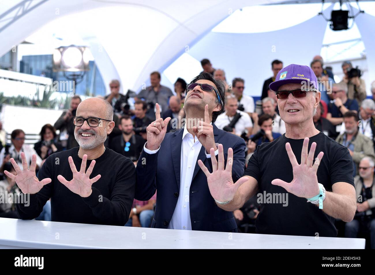 Fernando Signorini, Asif Kapadia und Daniel Arcucci besuchen die Fotozelle für "Diego Maradona" während des 72. Cannes Film Festival am 20. Mai 2019 in Cannes, Frankreich. Foto von Lionel Hahn/ABACAPRESS.COM Stockfoto