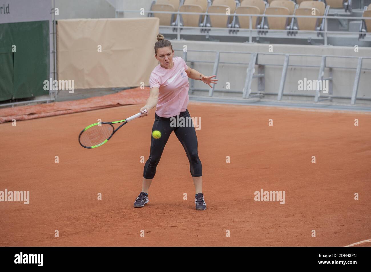 Simona Halep, Training vor dem Roland Garros French Open Turnier, am 21. Mai 2019 in Paris, Frankreich. Foto von ABACAPRESS.COM Stockfoto