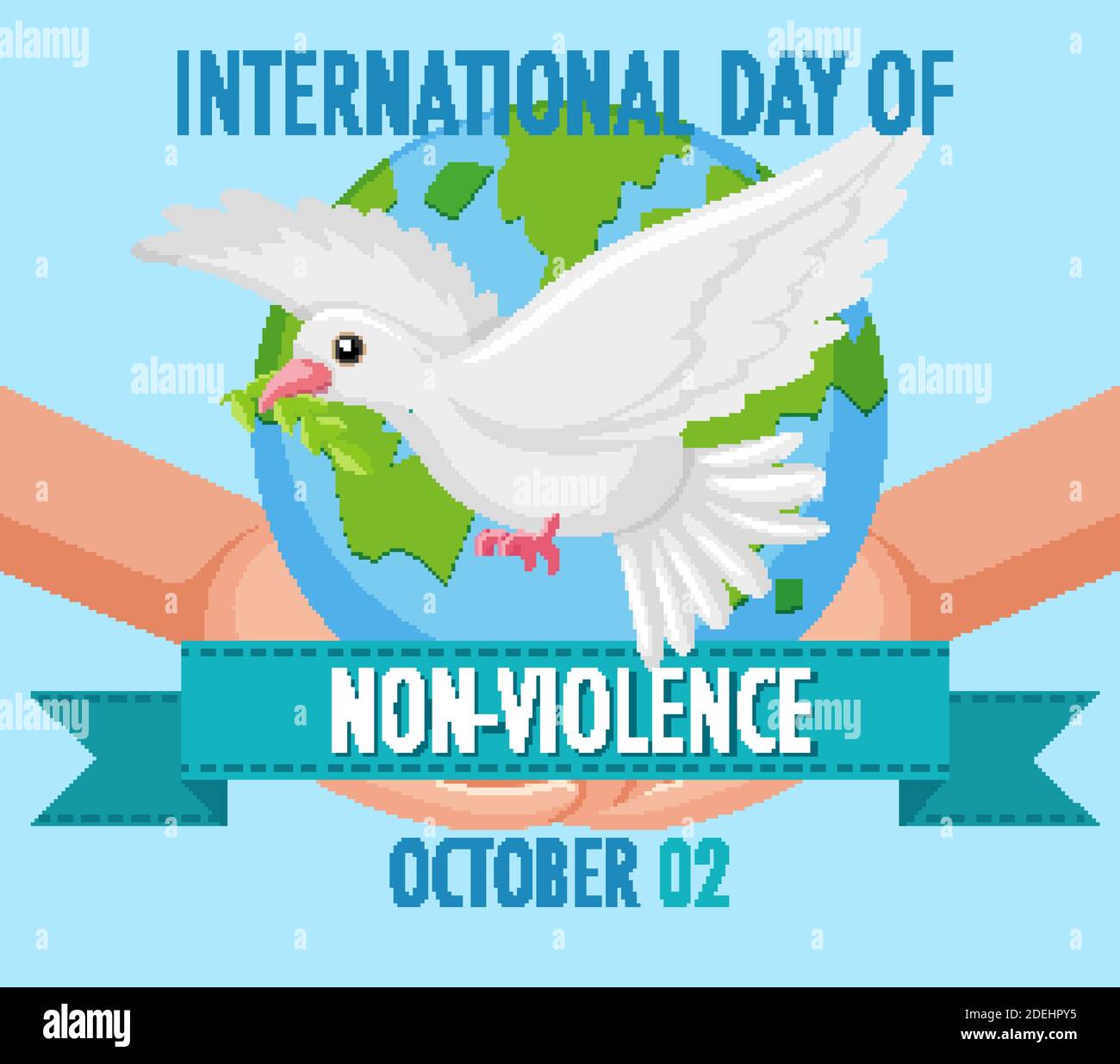 Internationaler Tag der Gewaltlosigkeit Ikone Illustration Stock Vektor