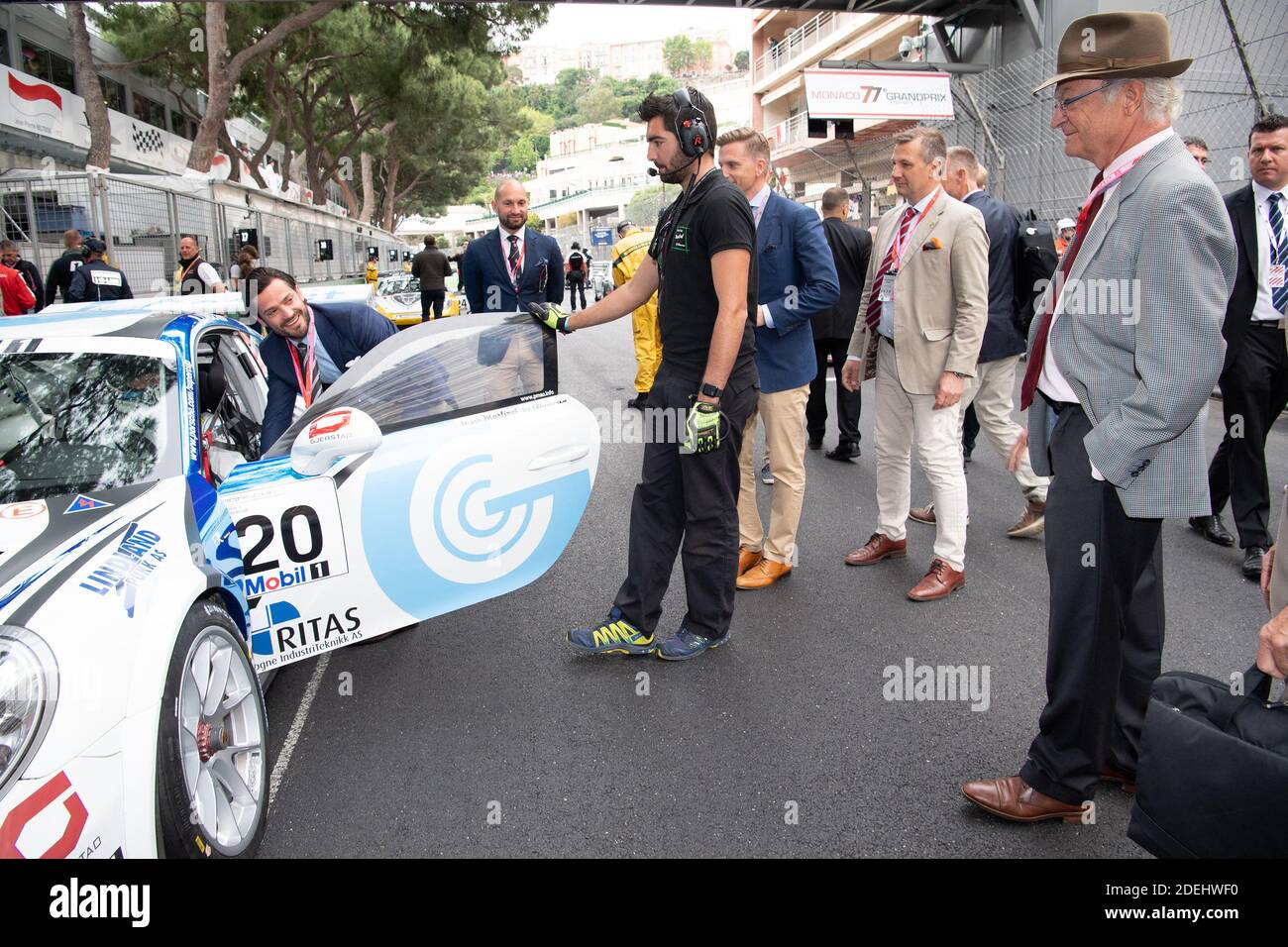 König Karl XVI. Gustave von Schweden und Prinz Carl-Philip von Schweden nehmen am 26. Mai 2019 am F1 Grand Prix von Monaco in Monte-Carlo, Monaco, Teil.Foto: David Niviere/ABACAPRESS.COM Stockfoto